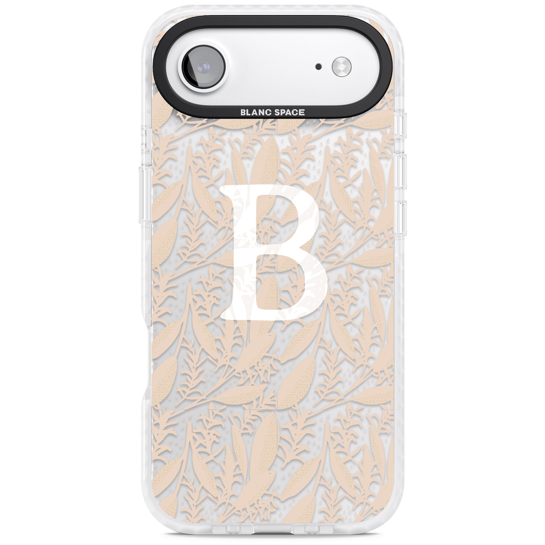 Personalised Monogram Subtle Abstract Floral iPhone 17 Air Impact Clear Phone Case