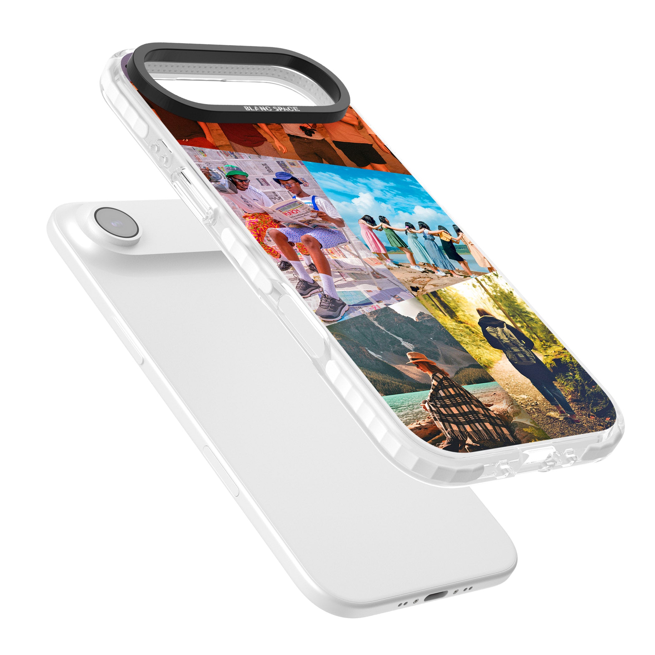 Personalised Abstract Photo Grid iPhone 17 Air Impact Clear Phone Case Colours