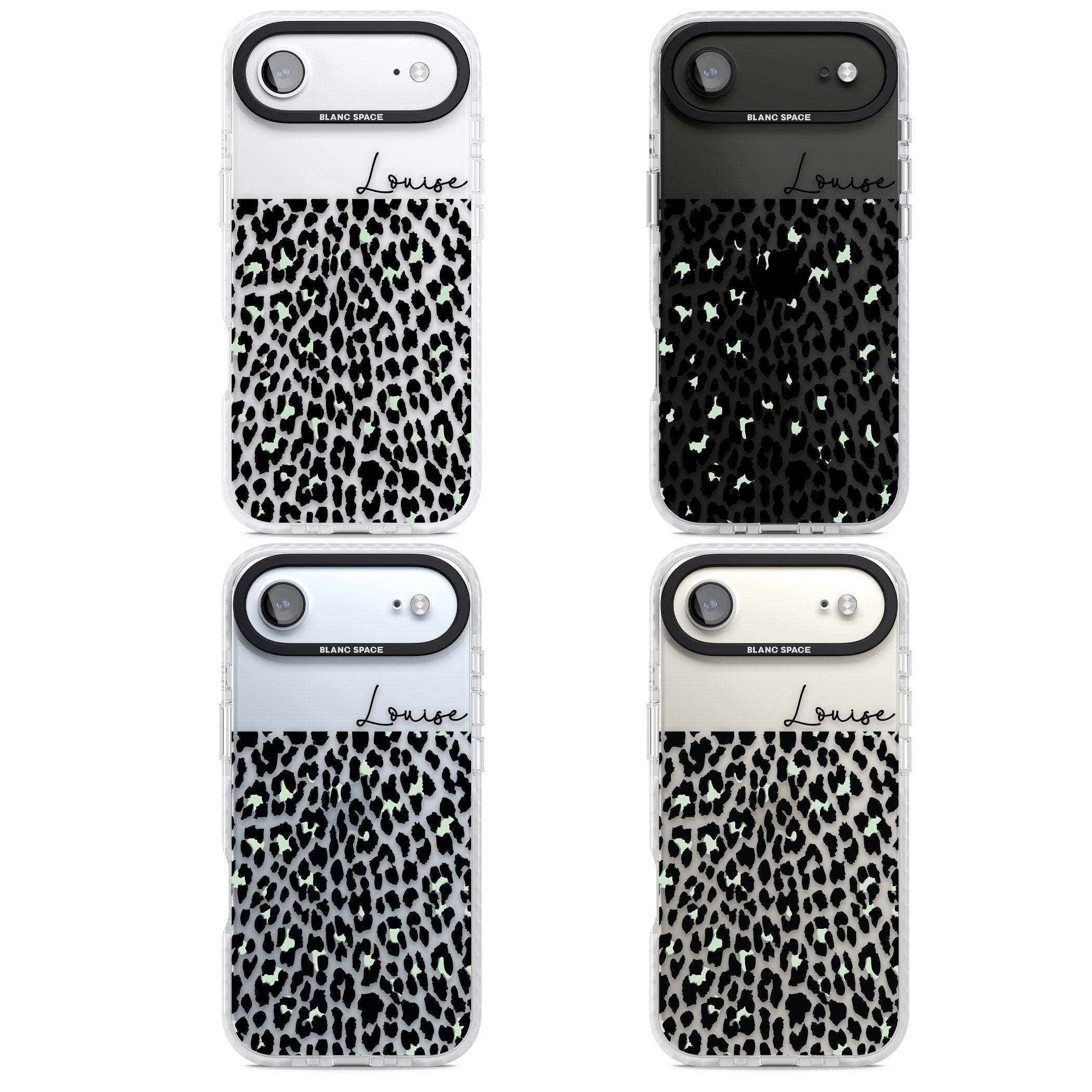 Personalised Seafoam Leopard iPhone 17 Air Impact Clear Phone Case APT Impact Protection