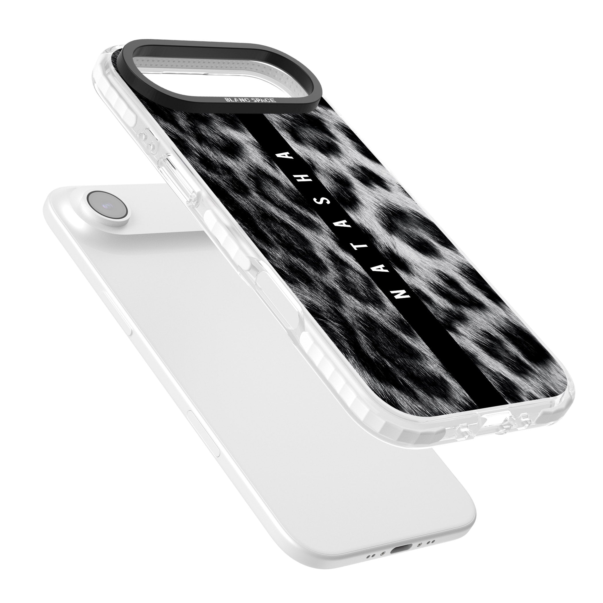 Personalised Snow Leopard Print iPhone 17 Air Impact Clear Phone Case Colours