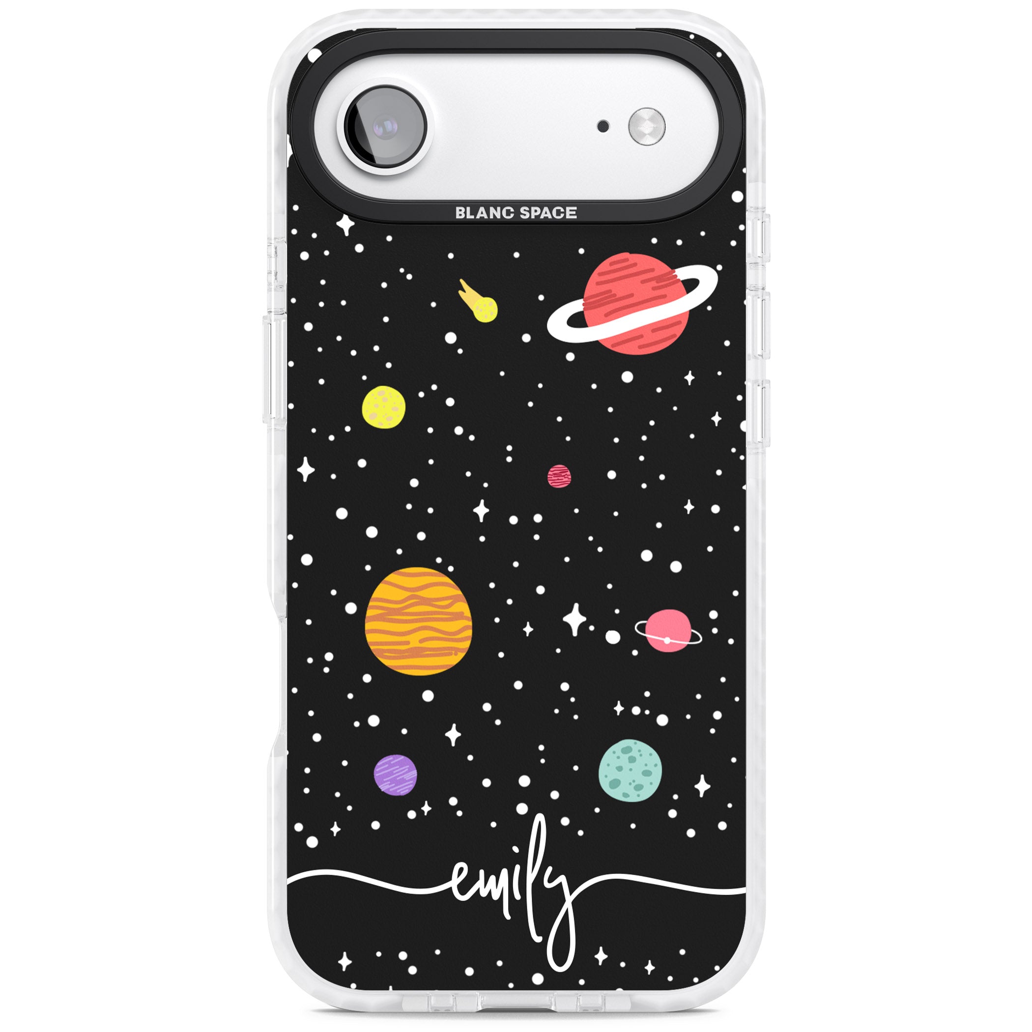 Personalised Cute Cartoon Planet iPhone 17 Air Impact Clear Phone Case