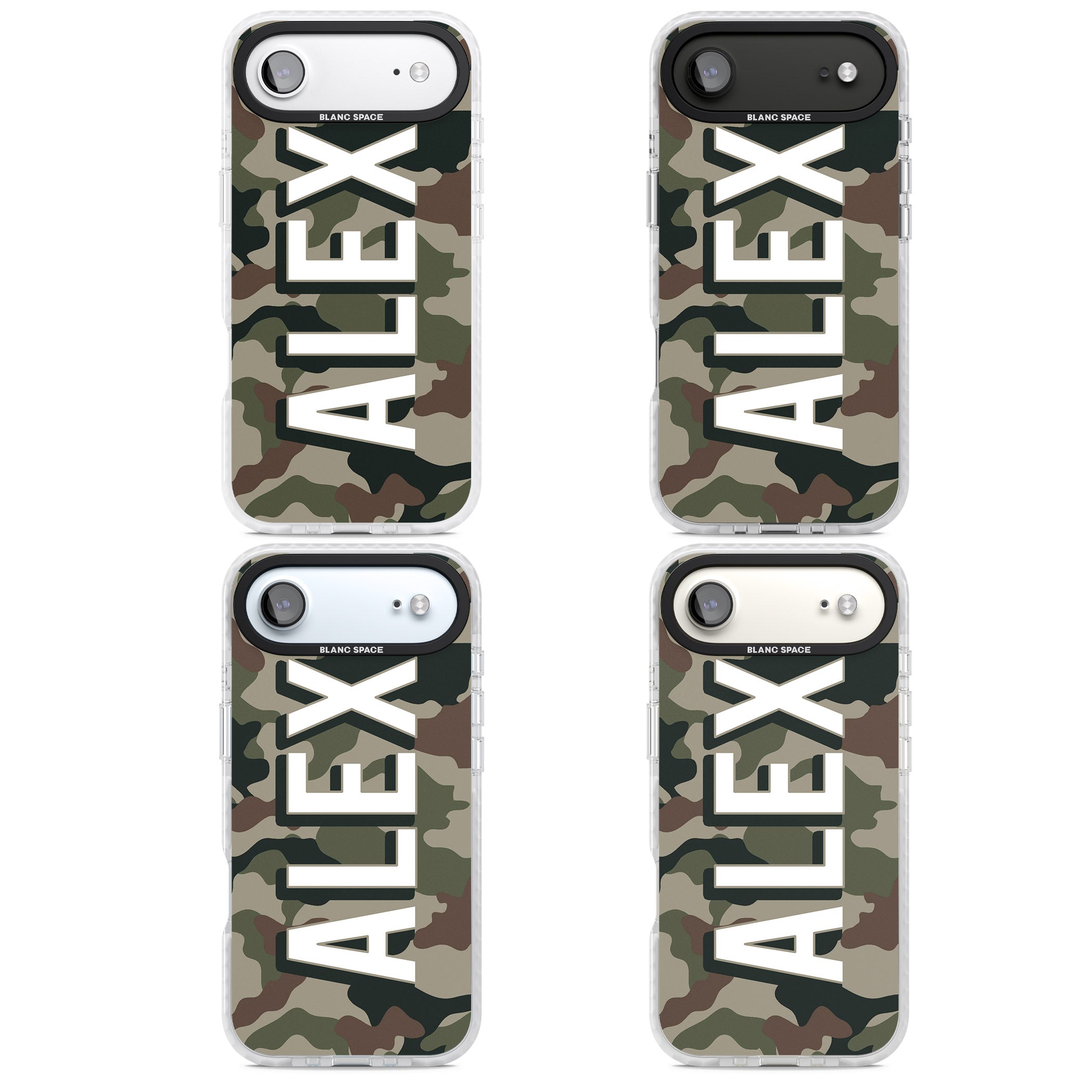 Personalised Classic Green Camo iPhone 17 Air Impact Clear Phone Case APT Impact Protection
