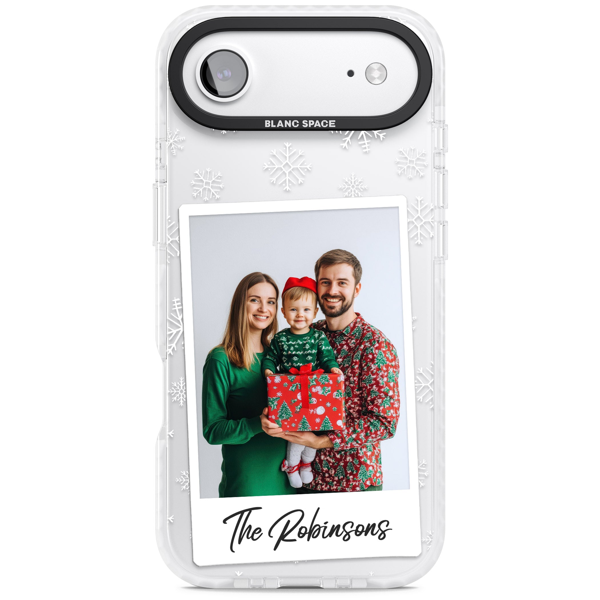 Personalised Snowflake Photo iPhone 17 Air Impact Clear Phone Case