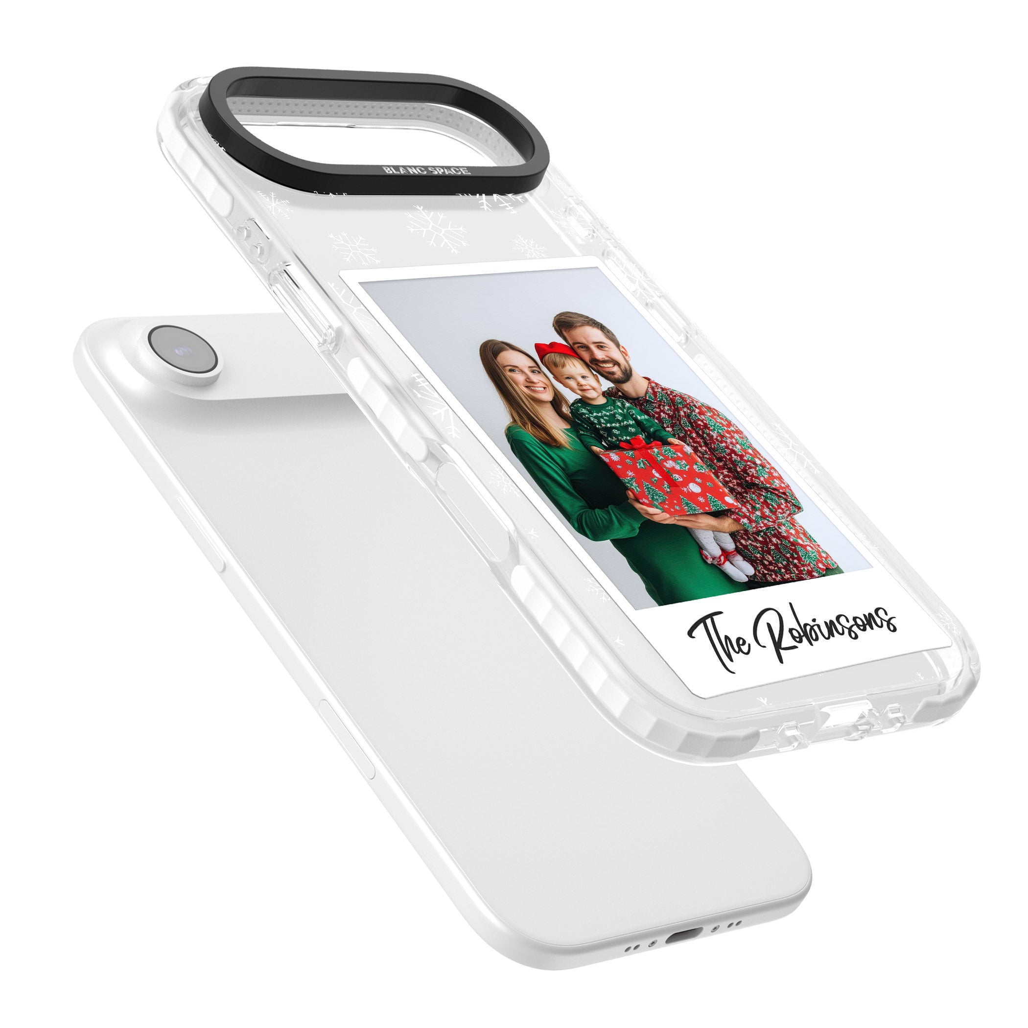 Personalised Snowflake Photo iPhone 17 Air Impact Clear Phone Case Colours