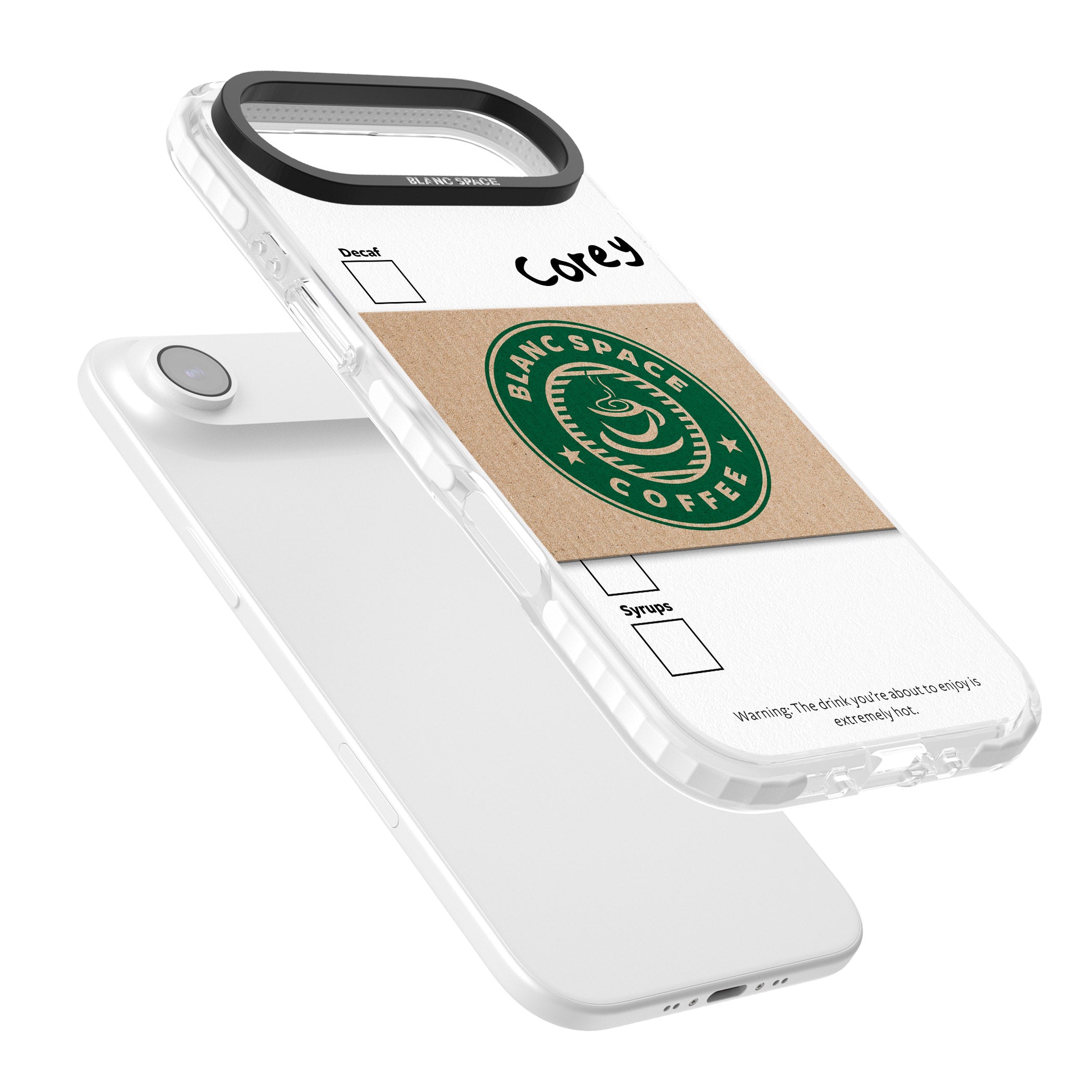 Personalised Coffee Cup iPhone 17 Air Impact Clear Phone Case Colours