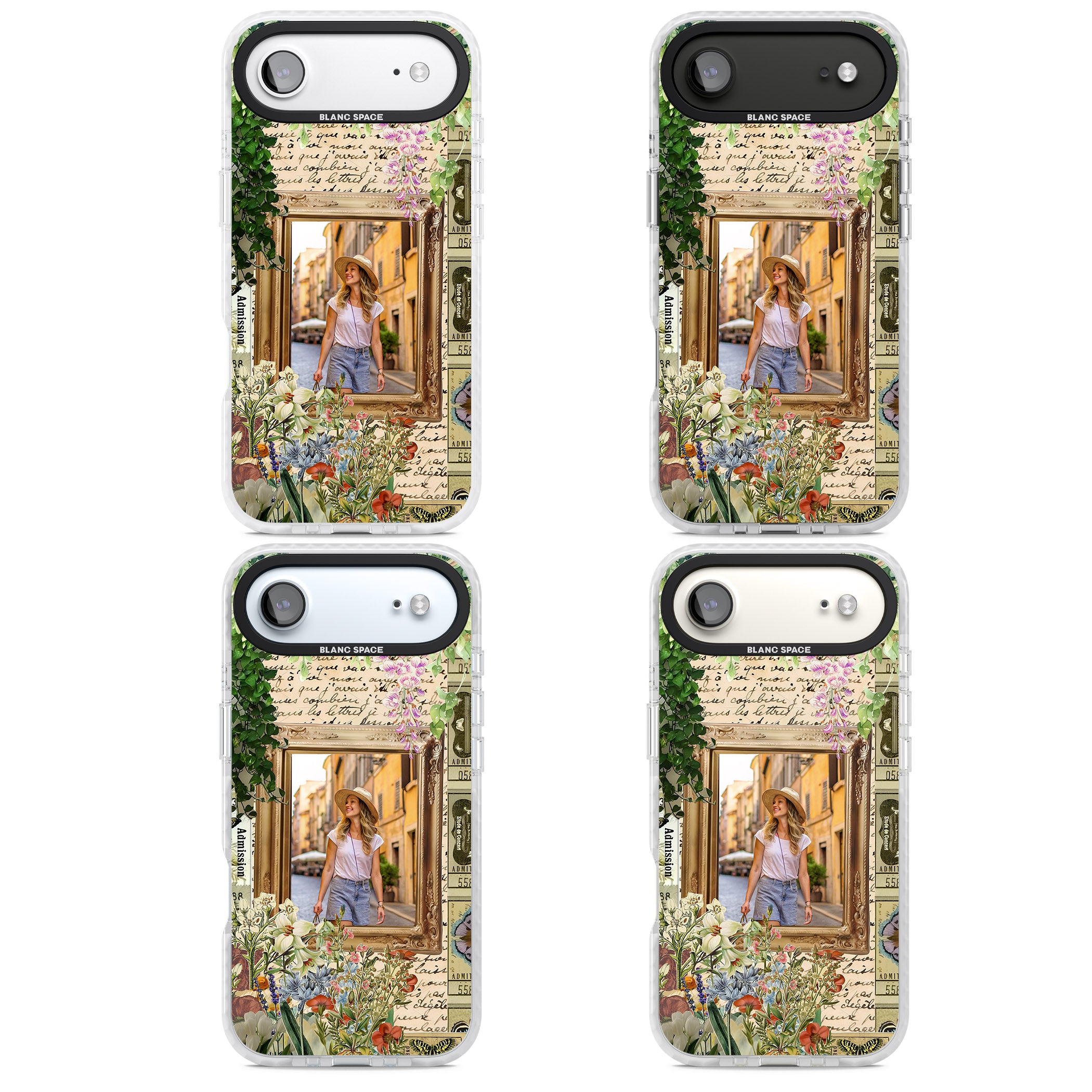 Personalised Tuscan Floral Collage Frame iPhone 17 Air Impact Clear Phone Case APT Impact Protection