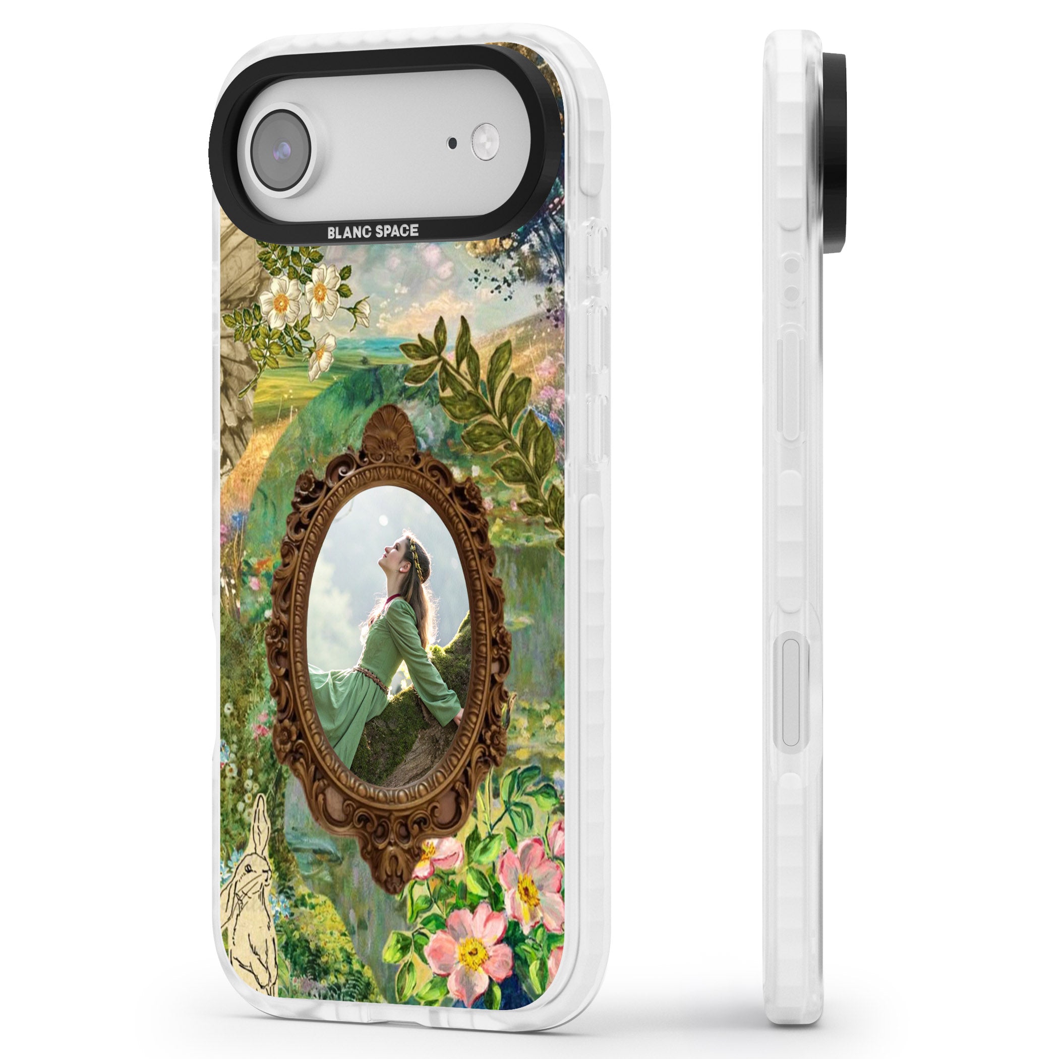 Personalised Meadow Frame iPhone 17 Air Impact Clear Phone Case Side Profile