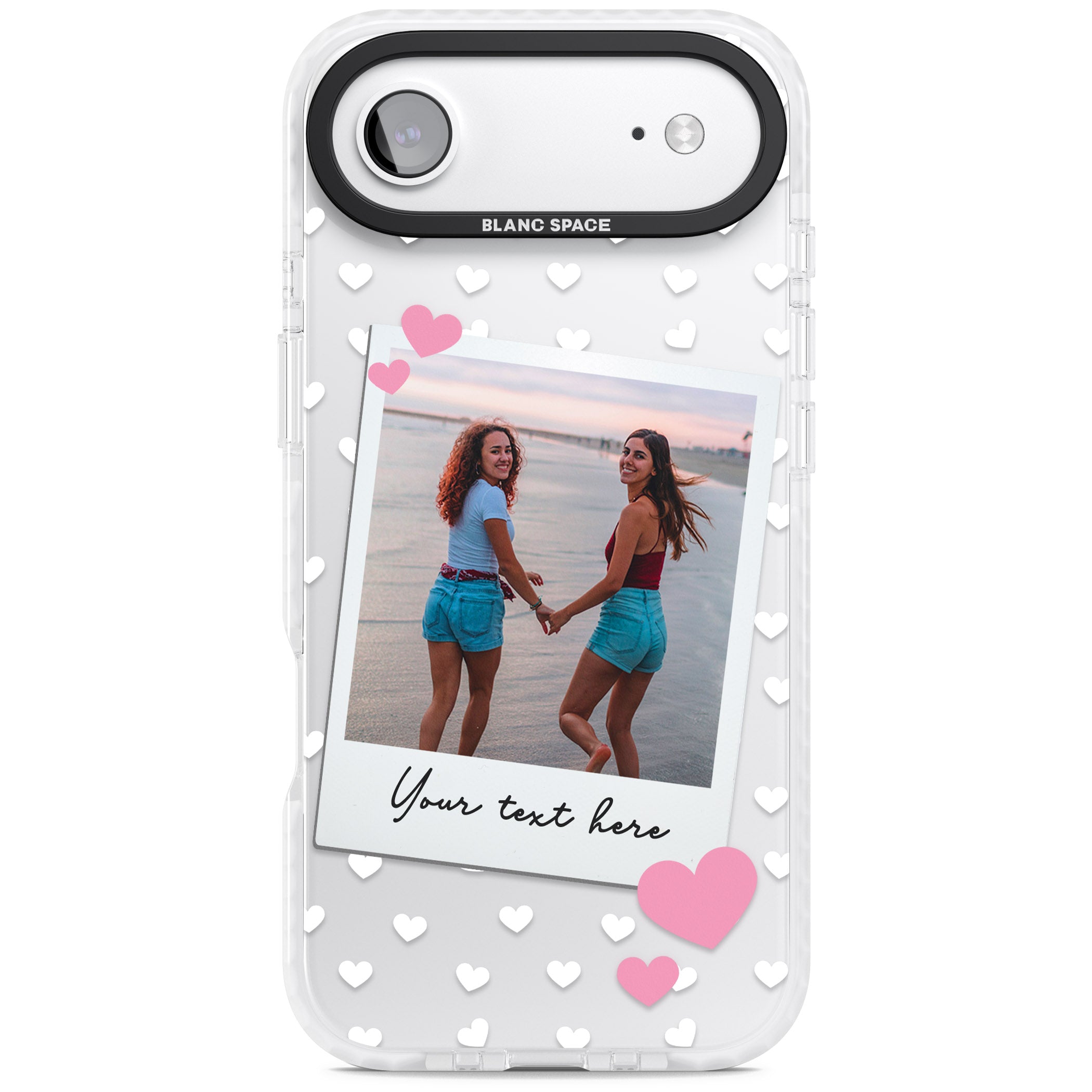 Personalised Hearts Instant Camera Photo iPhone 17 Air Impact Clear Phone Case