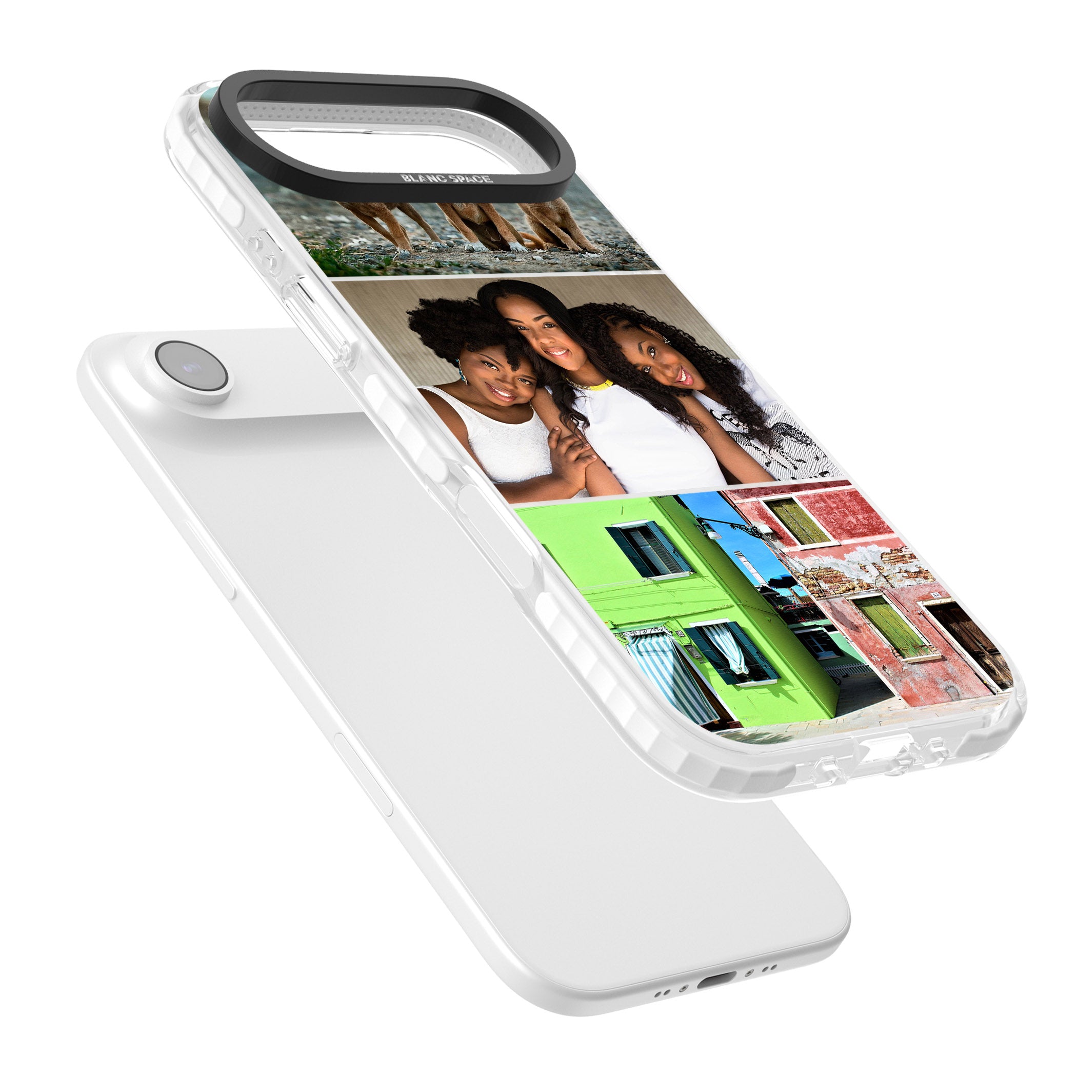 Personalised 3 Photo Grid iPhone 17 Air Impact Clear Phone Case Colours