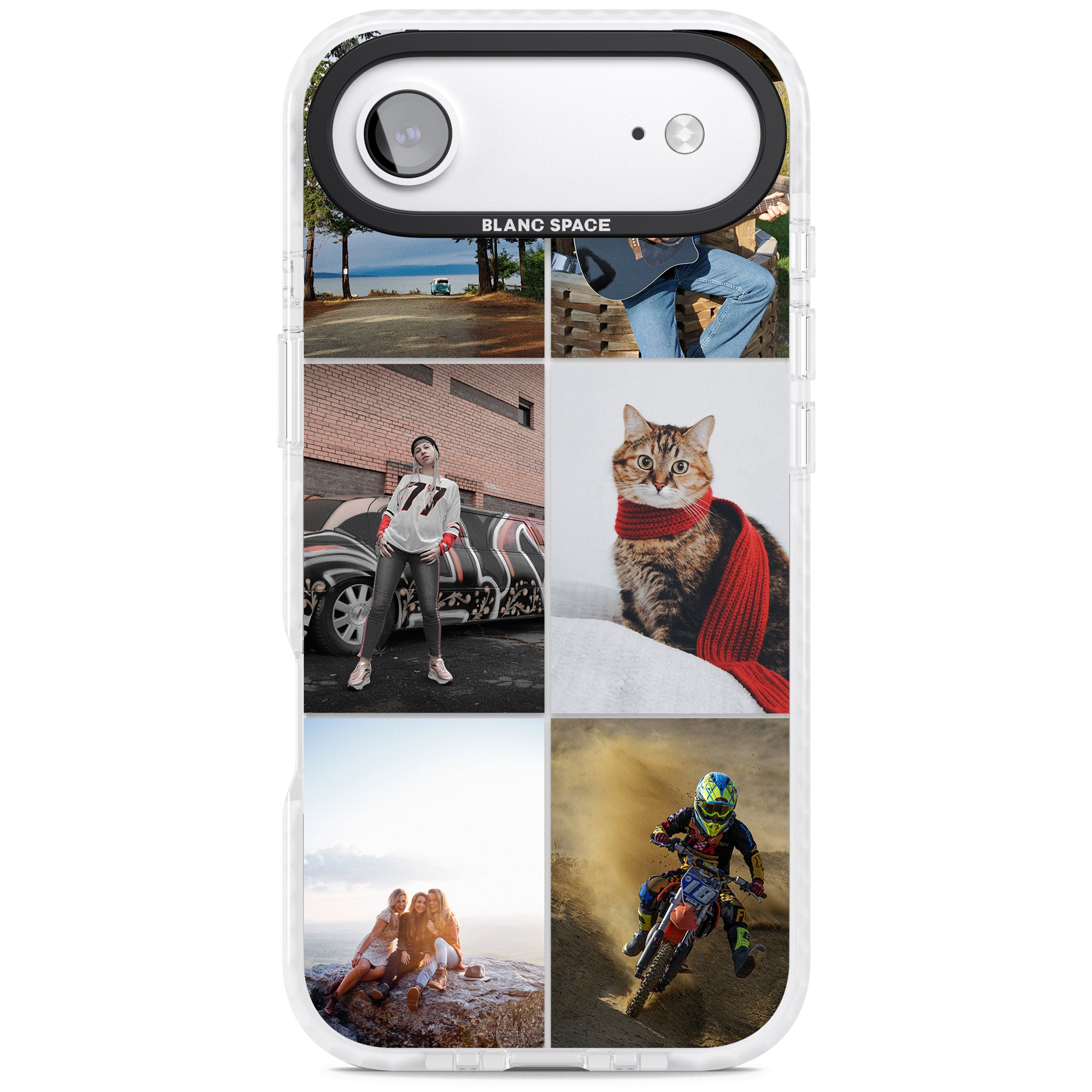 Personalised 6 Photo Grid iPhone 17 Air Impact Clear Phone Case