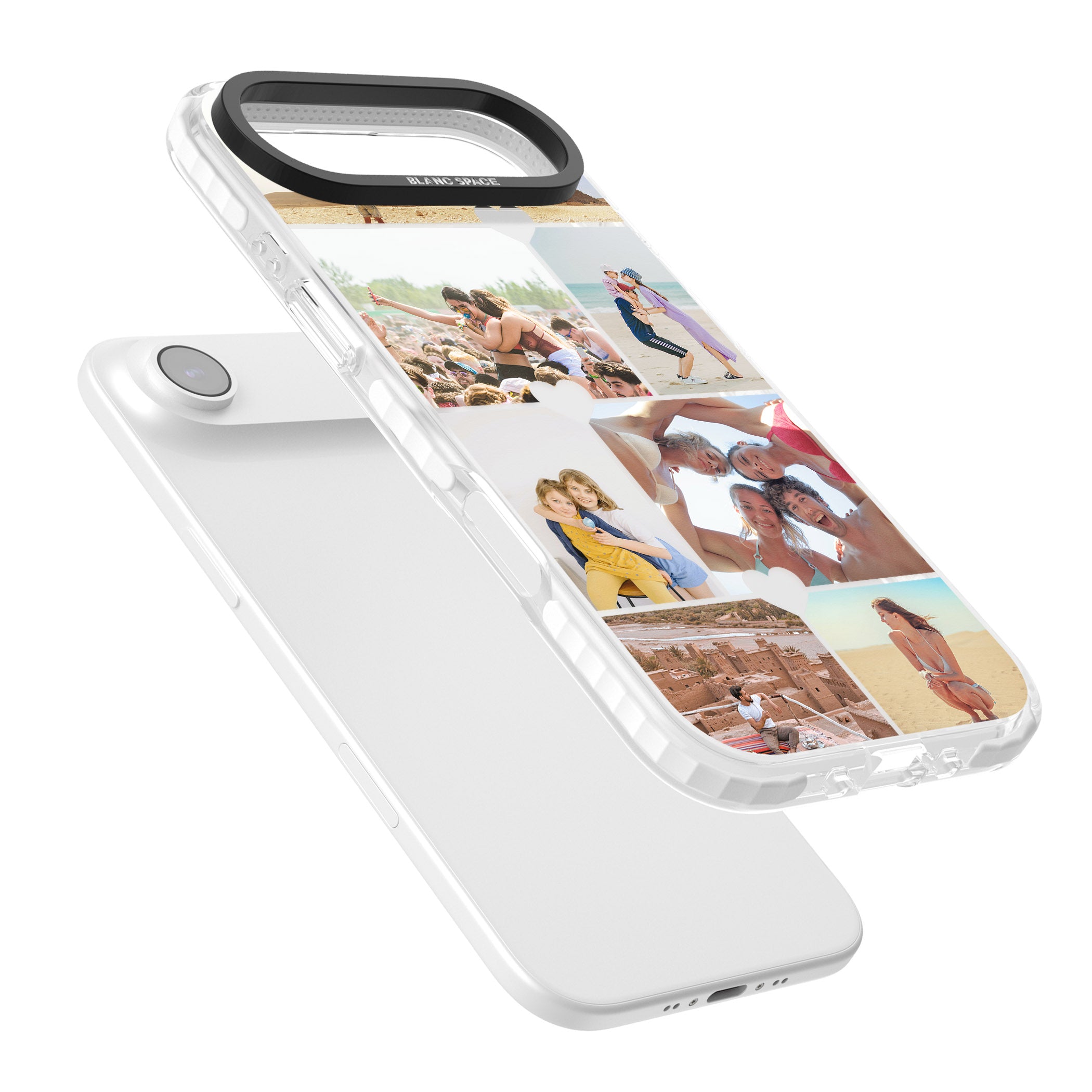 Personalised Heart Photo Grid iPhone 17 Air Impact Clear Phone Case Colours