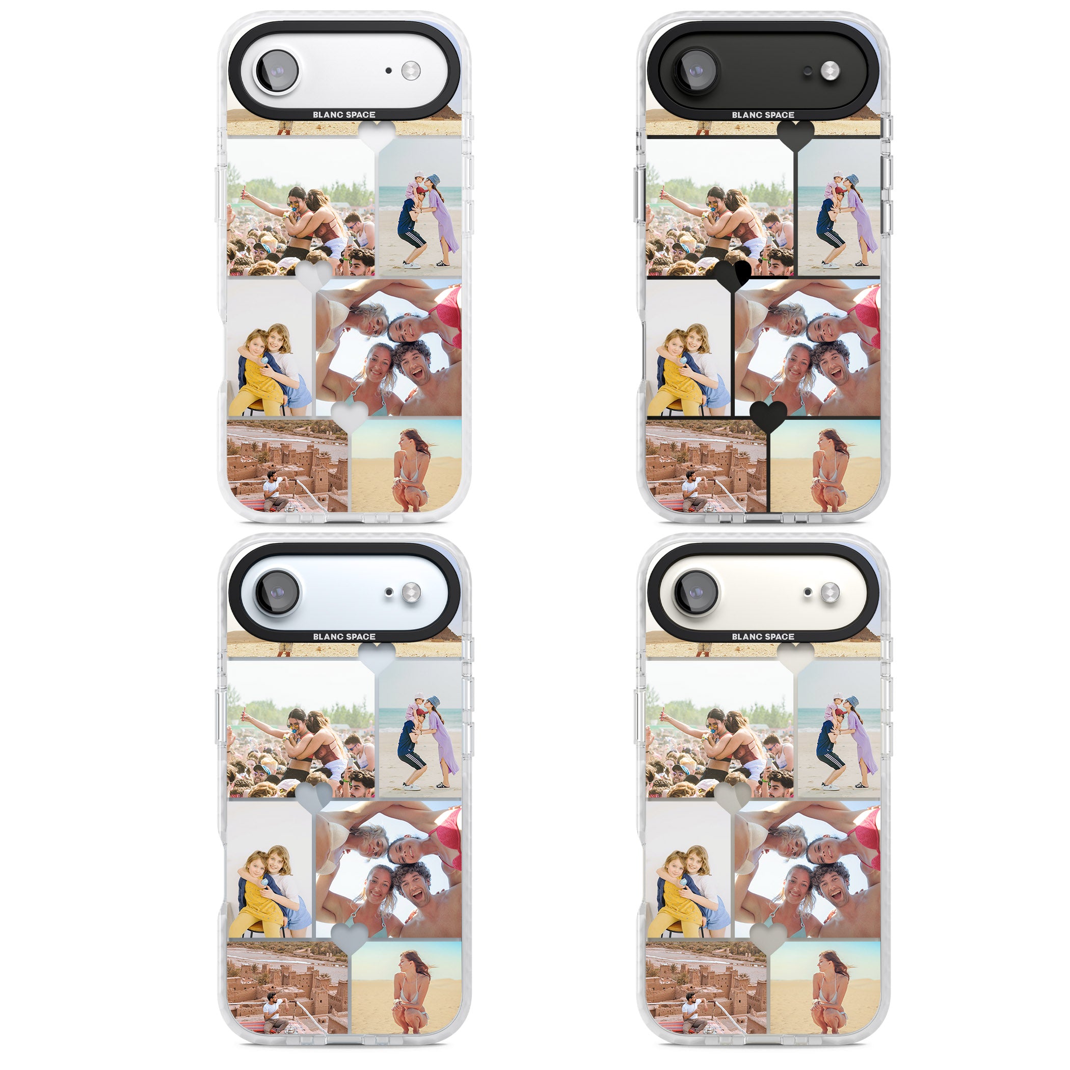 Personalised Heart Photo Grid iPhone 17 Air Impact Clear Phone Case APT Impact Protection