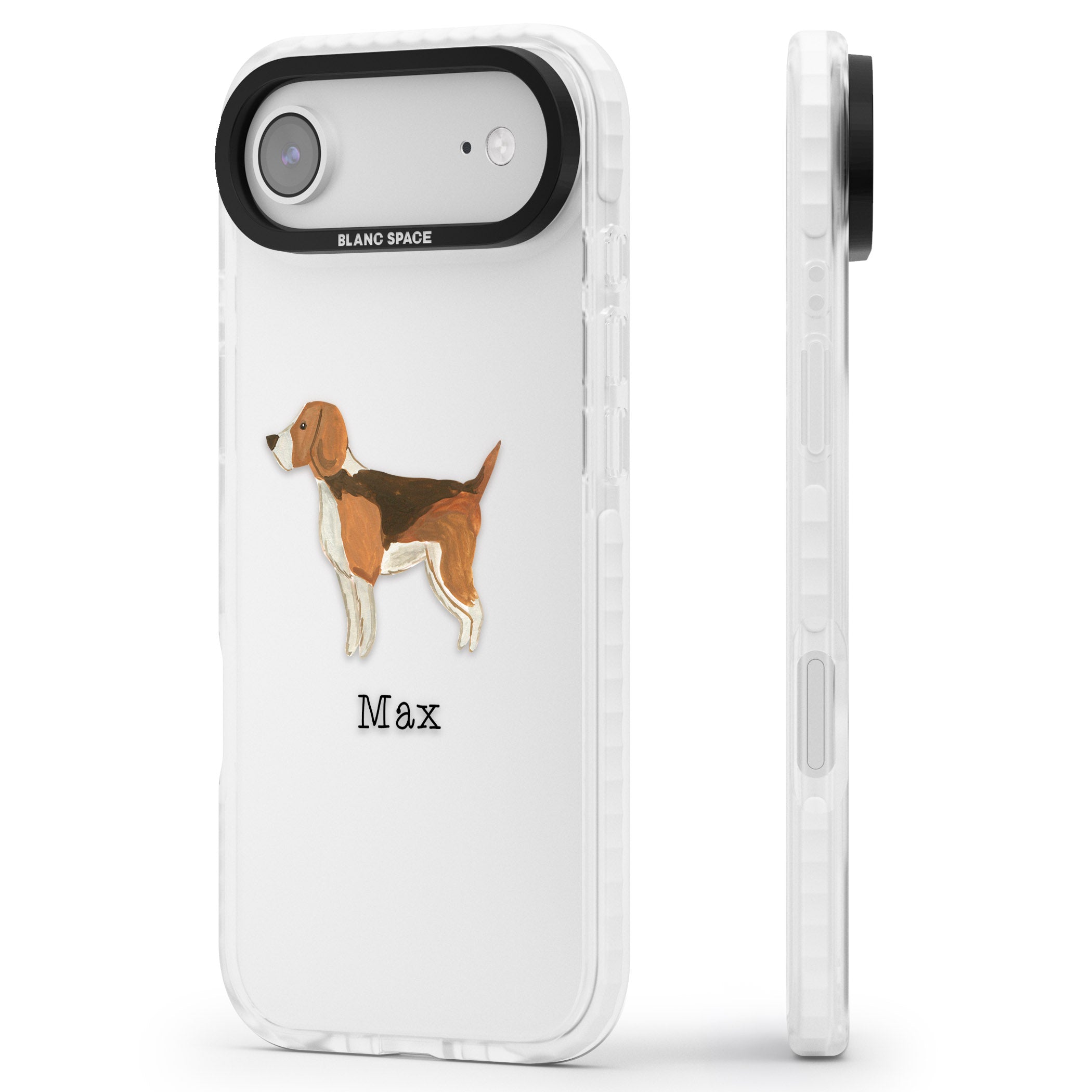 Personalised Beagle iPhone 17 Air Impact Clear Phone Case Side Profile