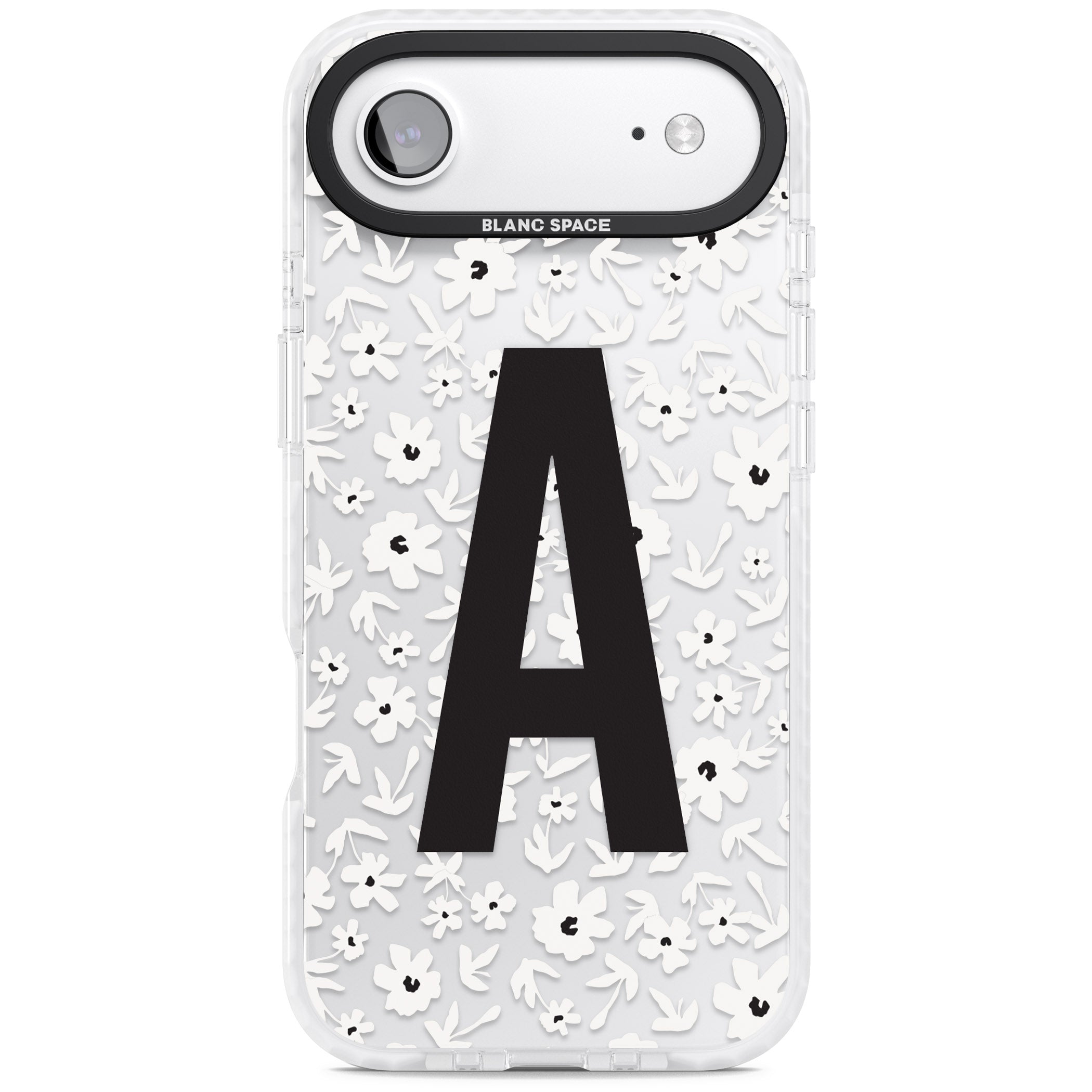 Personalised Bold Initial Floral iPhone 17 Air Impact Clear Phone Case