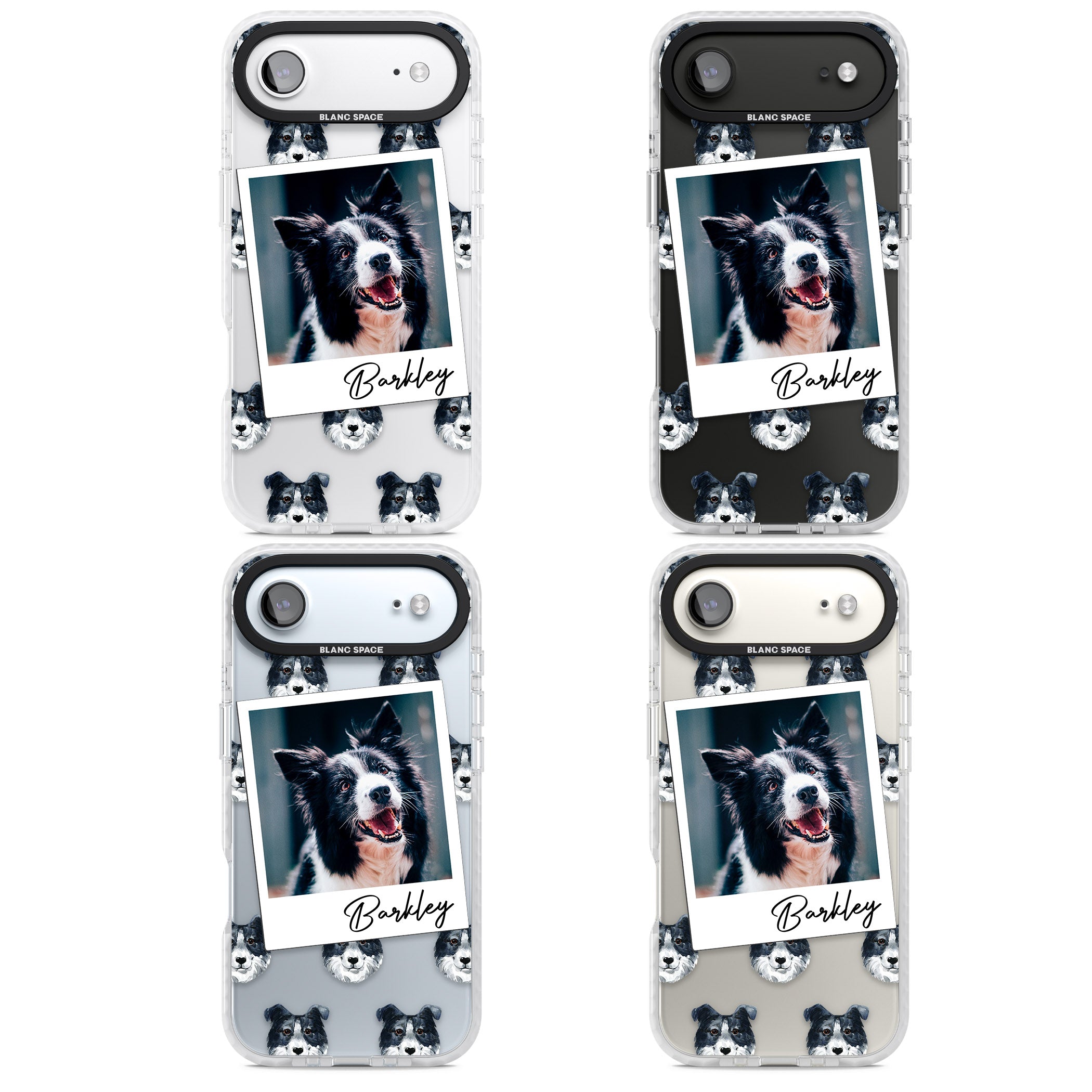 Personalised Border Collie Instant Camera Photo iPhone 17 Air Impact Clear Phone Case APT Impact Protection