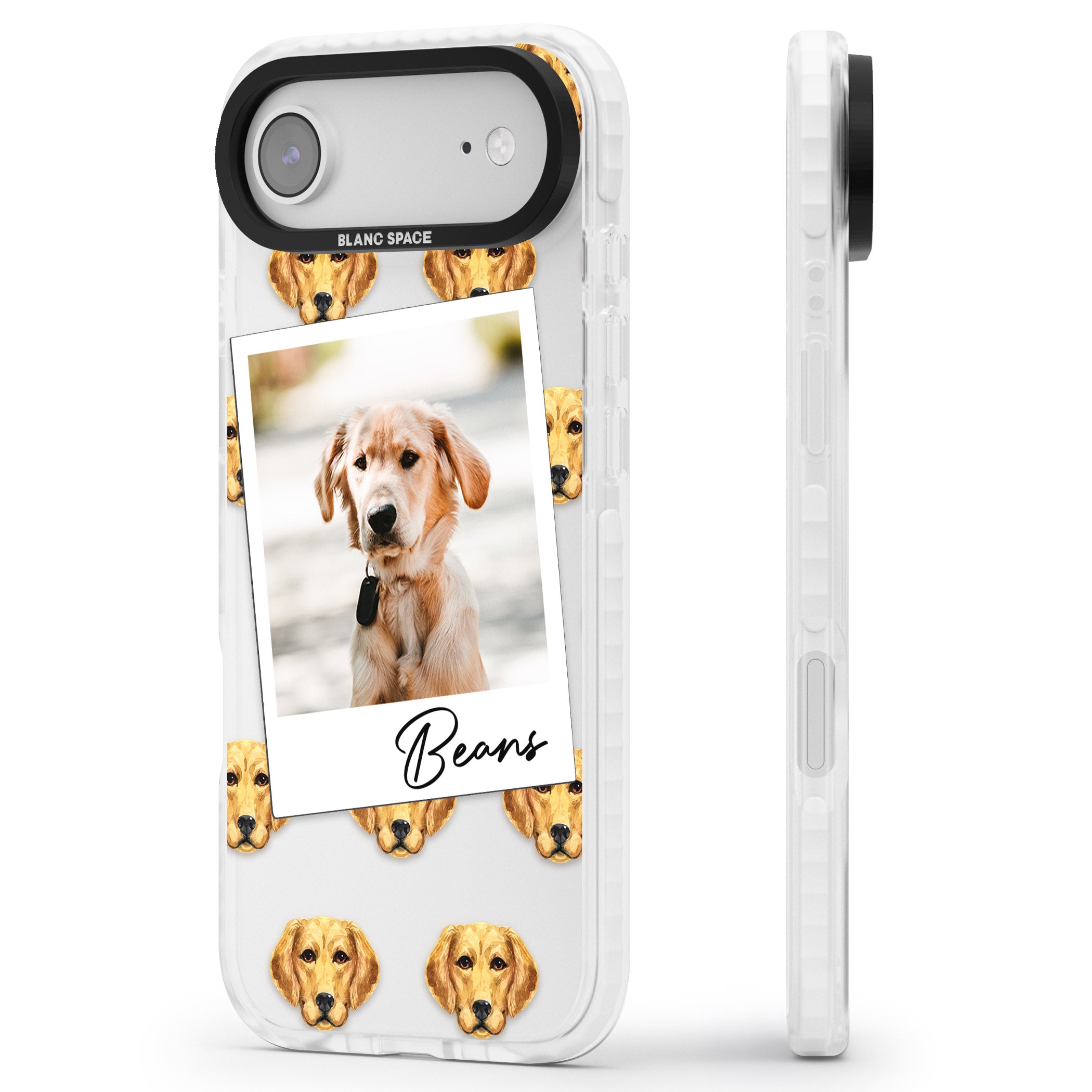 Personalised Labrador Instant Camera Photo iPhone 17 Air Impact Clear Phone Case Side Profile