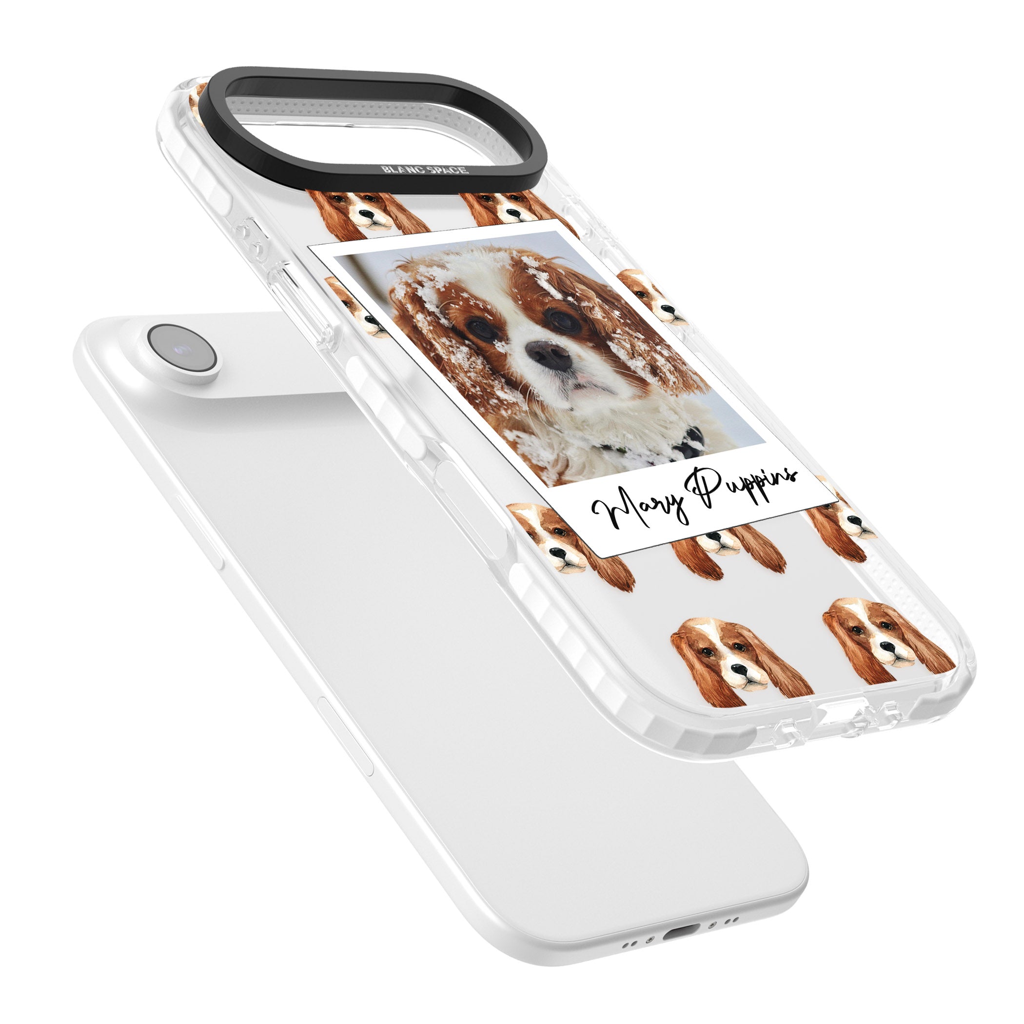 Personalised Cavalier King Charles Instant Camera Photo iPhone 17 Air Impact Clear Phone Case Colours