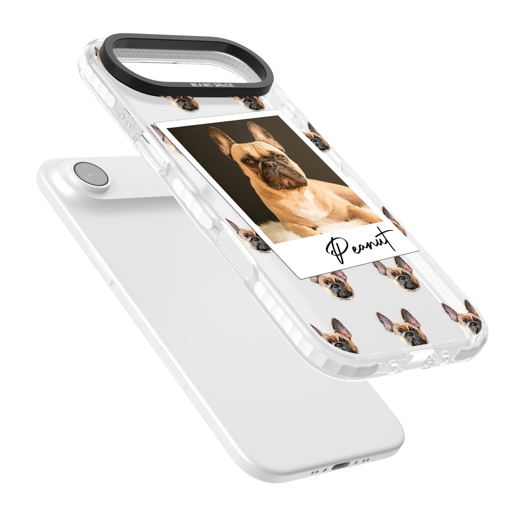 Personalised Tan French Bulldog Instant Camera Photo iPhone 17 Air Impact Clear Phone Case Colours