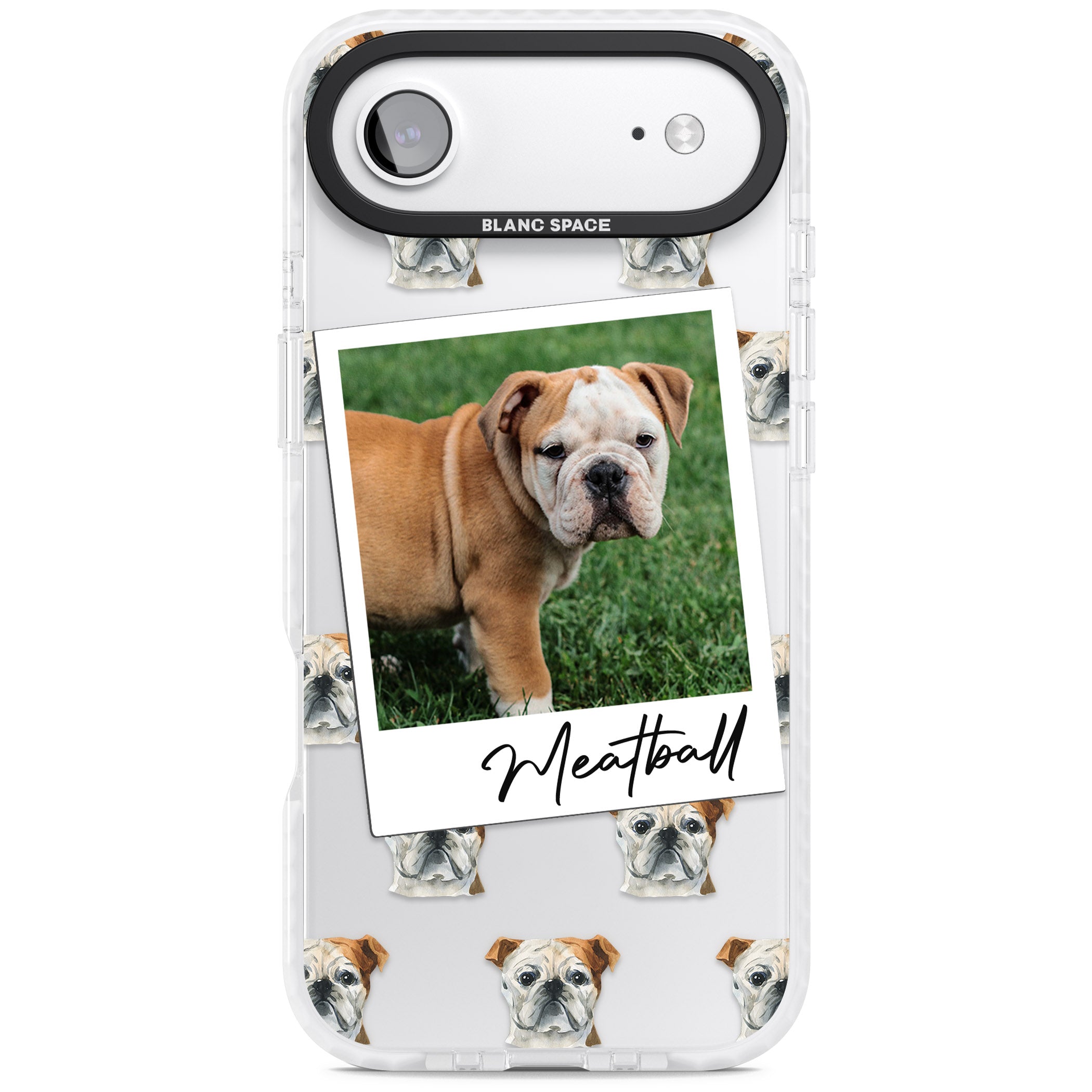 Personalised English Bulldog Instant Camera Photo iPhone 17 Air Impact Clear Phone Case