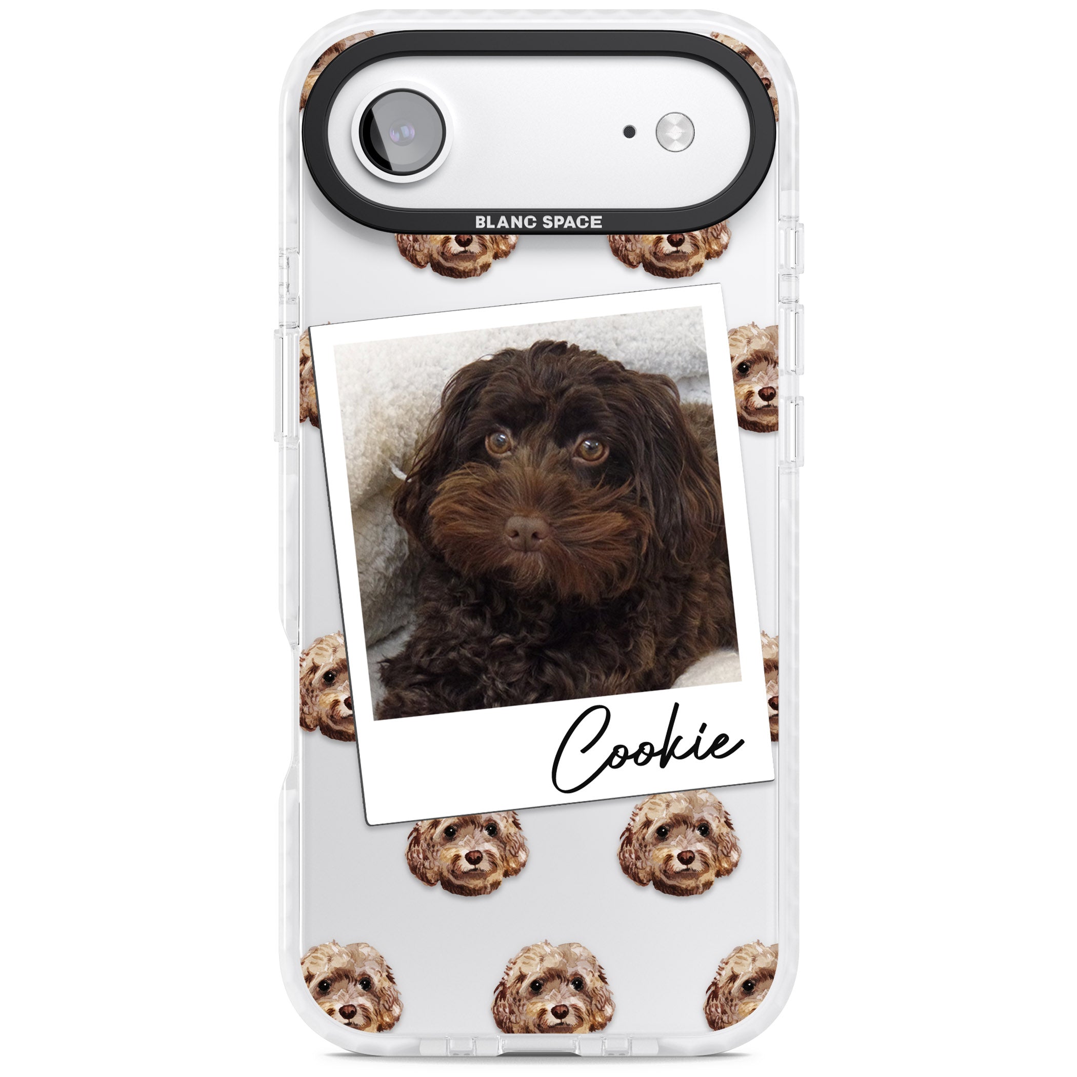 Personalised Brown Cockapoo Instant Camera Photo iPhone 17 Air Impact Clear Phone Case