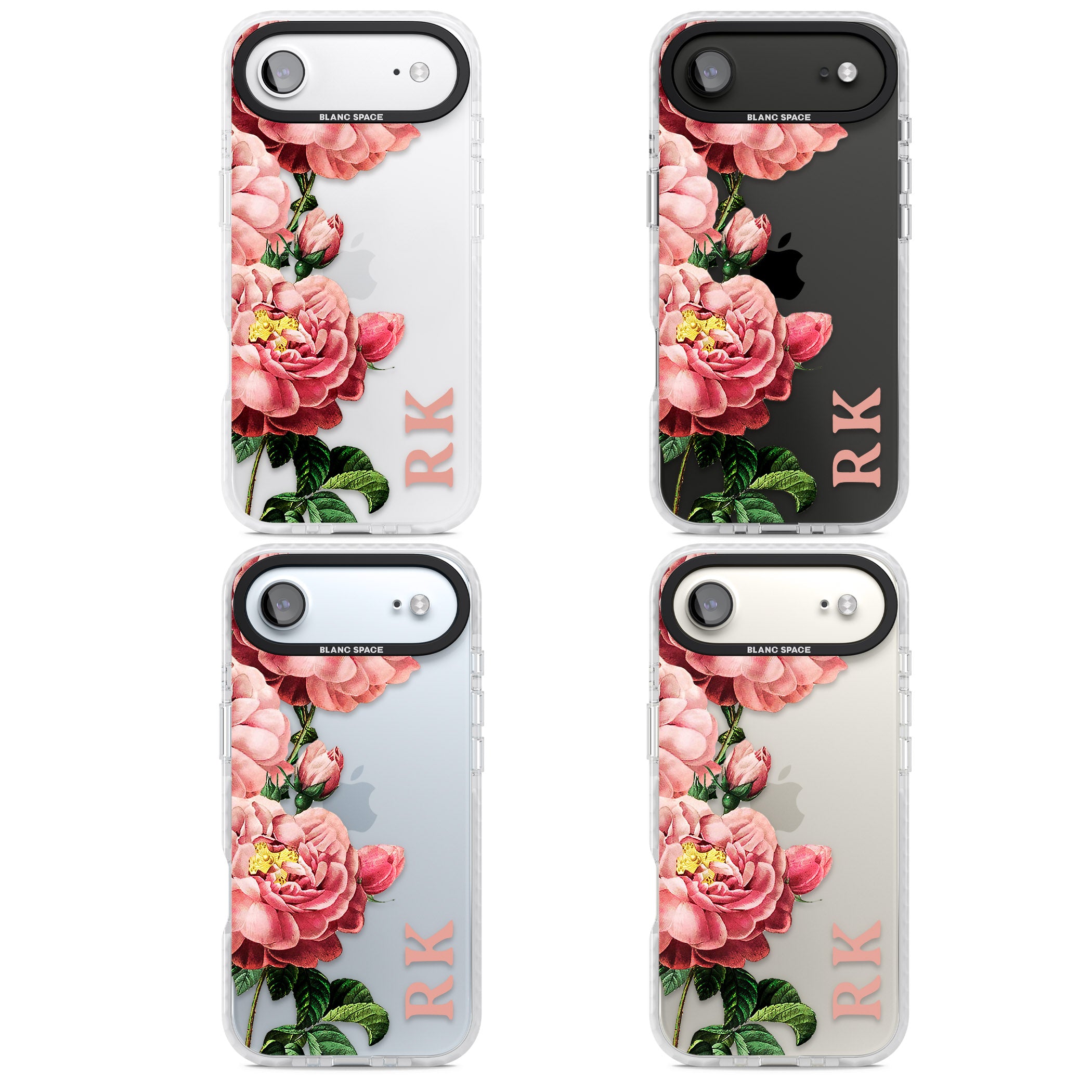 Personalised Vintage Floral Peonies iPhone 17 Air Impact Clear Phone Case APT Impact Protection