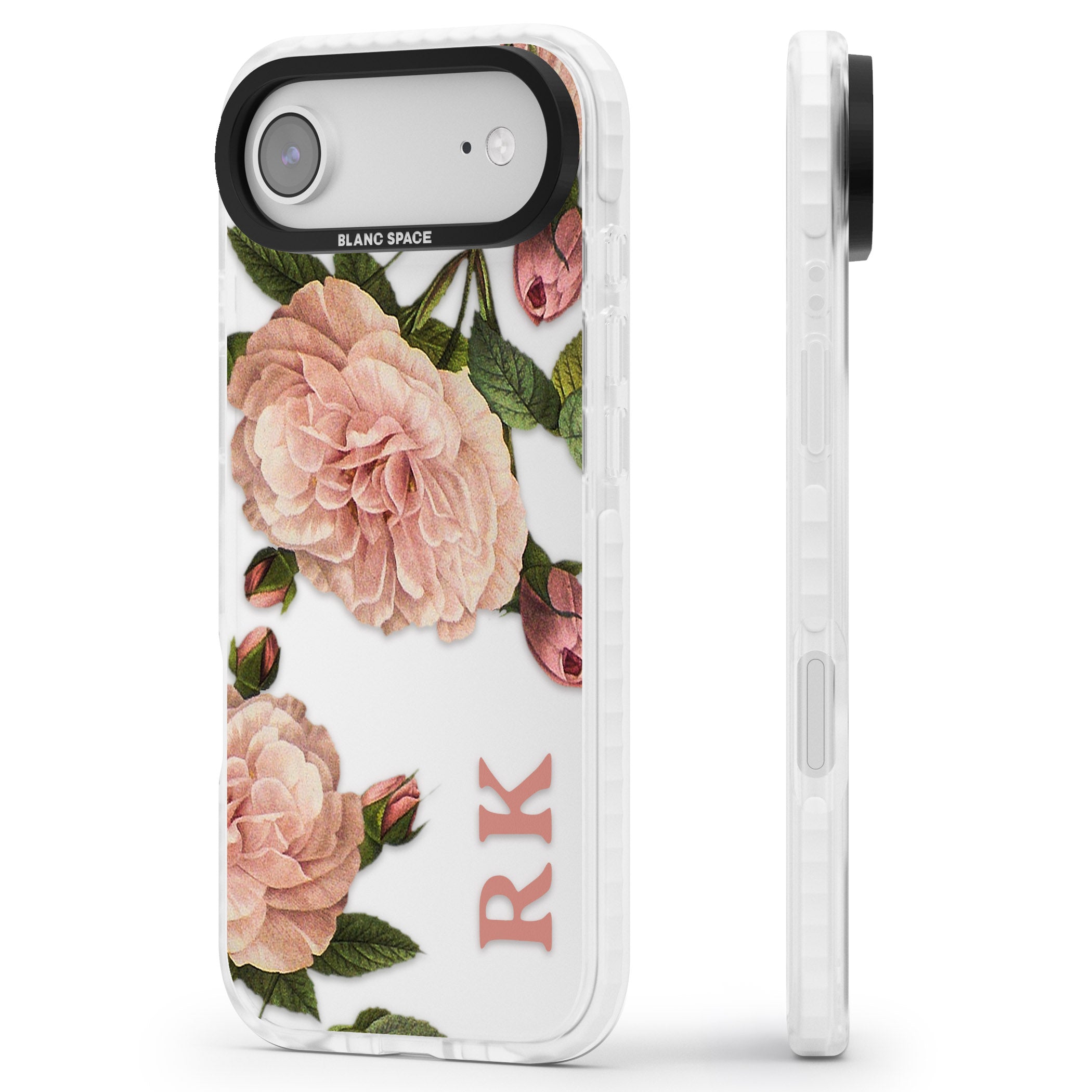 Personalised Vintage Floral iPhone 17 Air Impact Clear Phone Case Side Profile