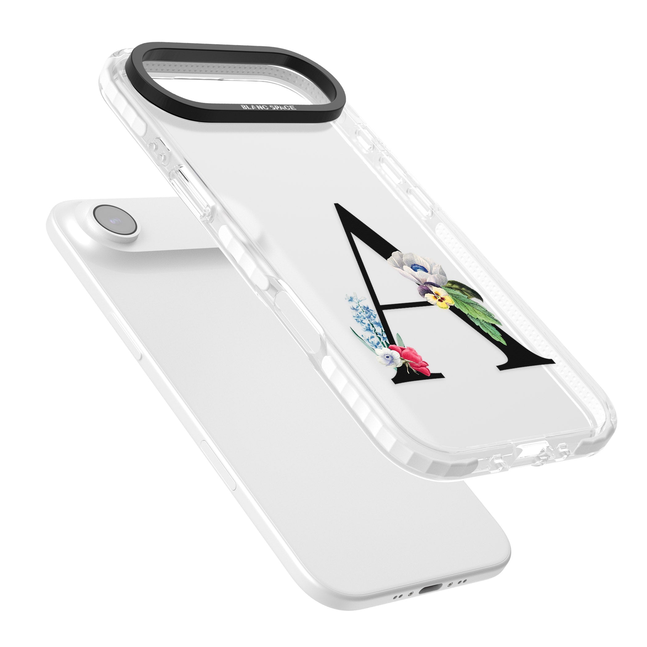 Personalised Floral Initial iPhone 17 Air Impact Clear Phone Case Colours