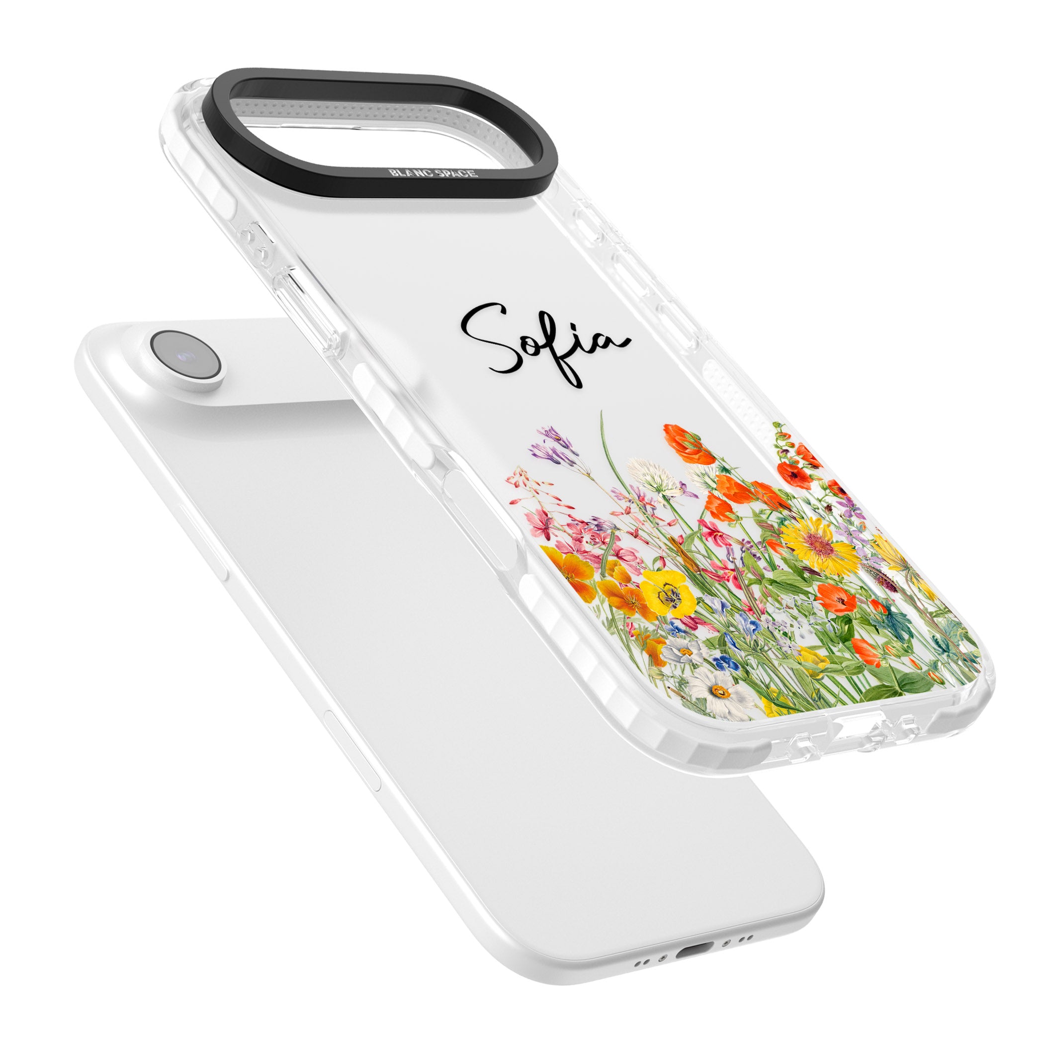 Personalised Summer Wildflowers iPhone 17 Air Impact Clear Phone Case Colours