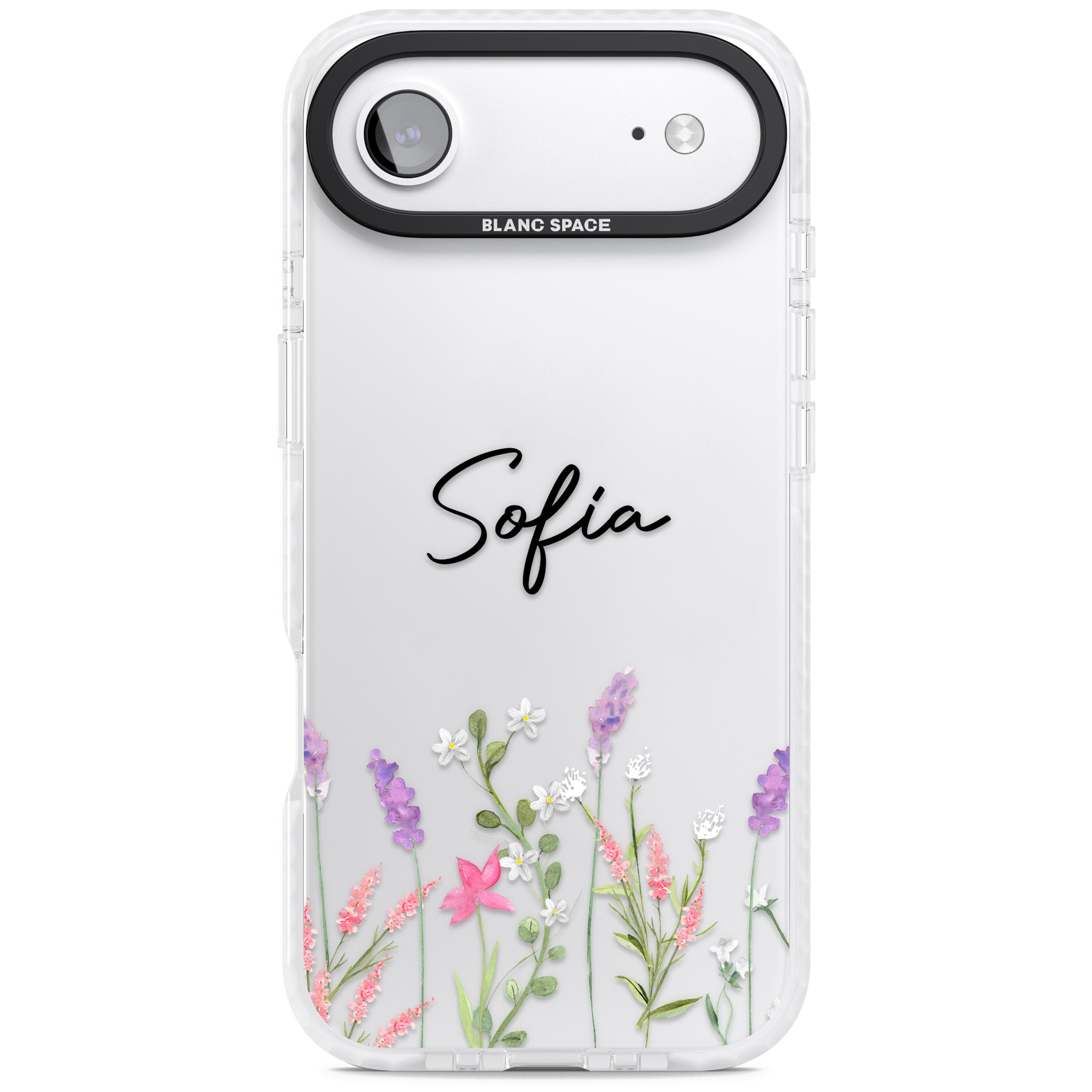 Personalised Lavender Wildflowers iPhone 17 Air Impact Clear Phone Case