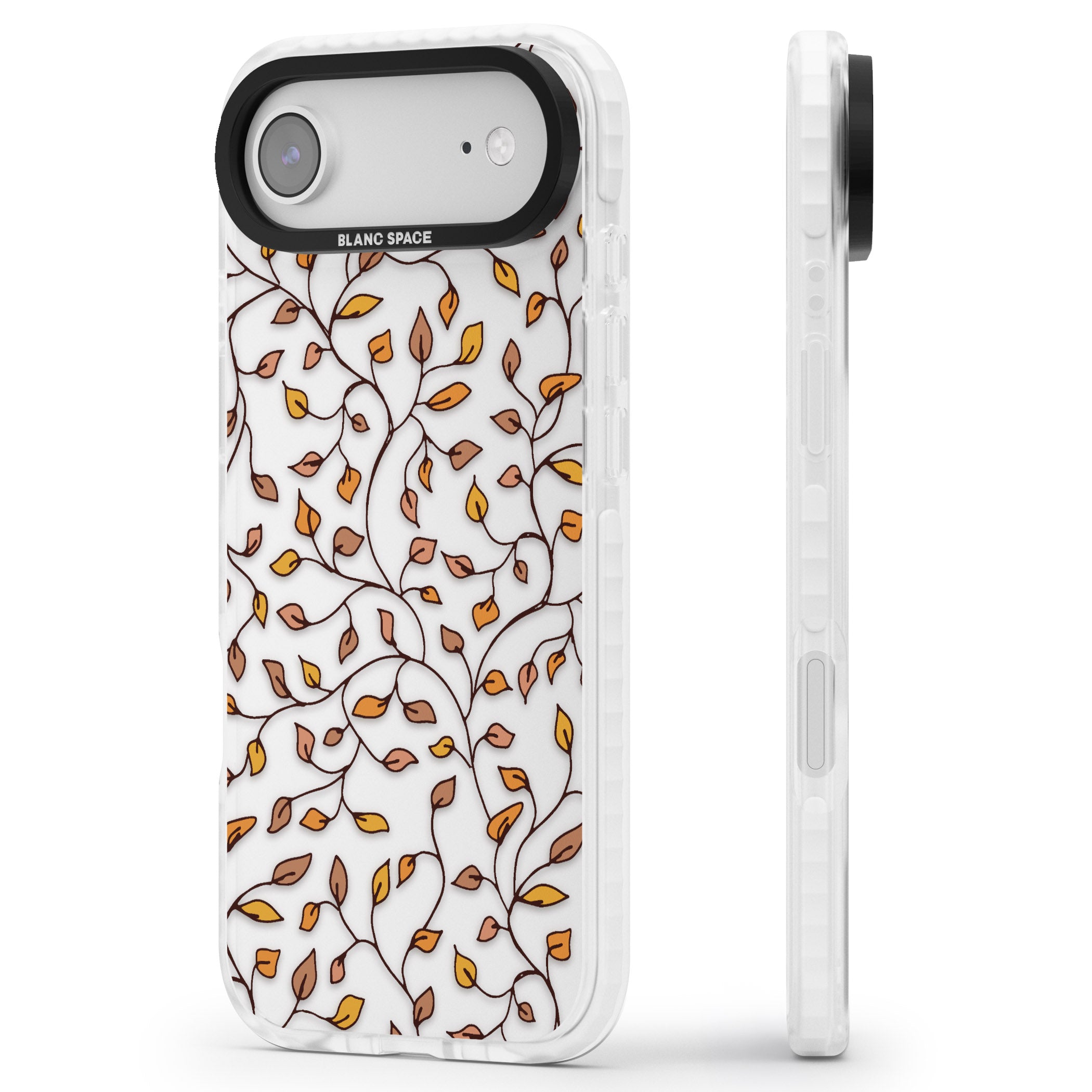 Personalised Autumn Leaves Pattern iPhone 17 Air Impact Clear Phone Case Side Profile