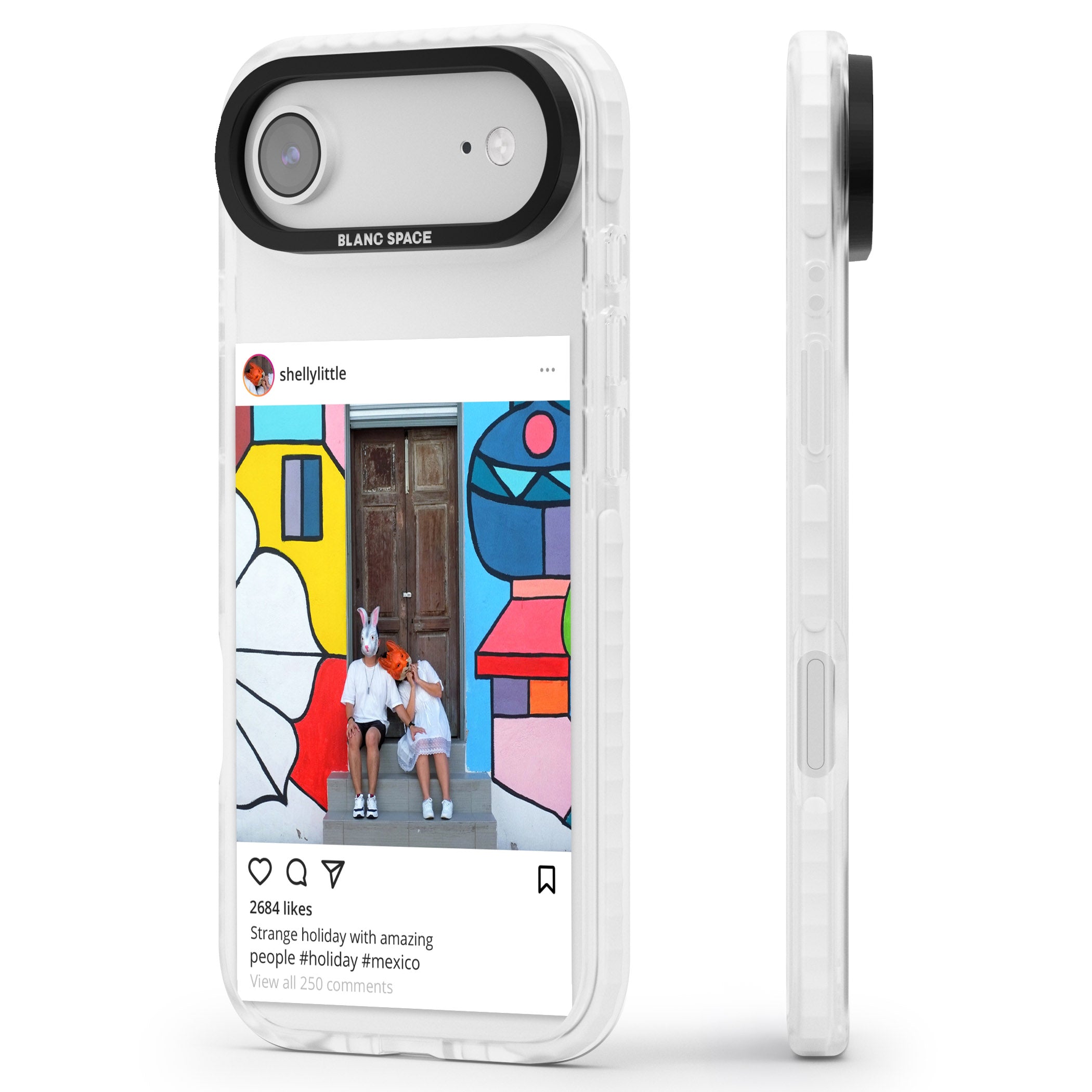 Personalised Instagram iPhone 17 Air Impact Clear Phone Case Side Profile