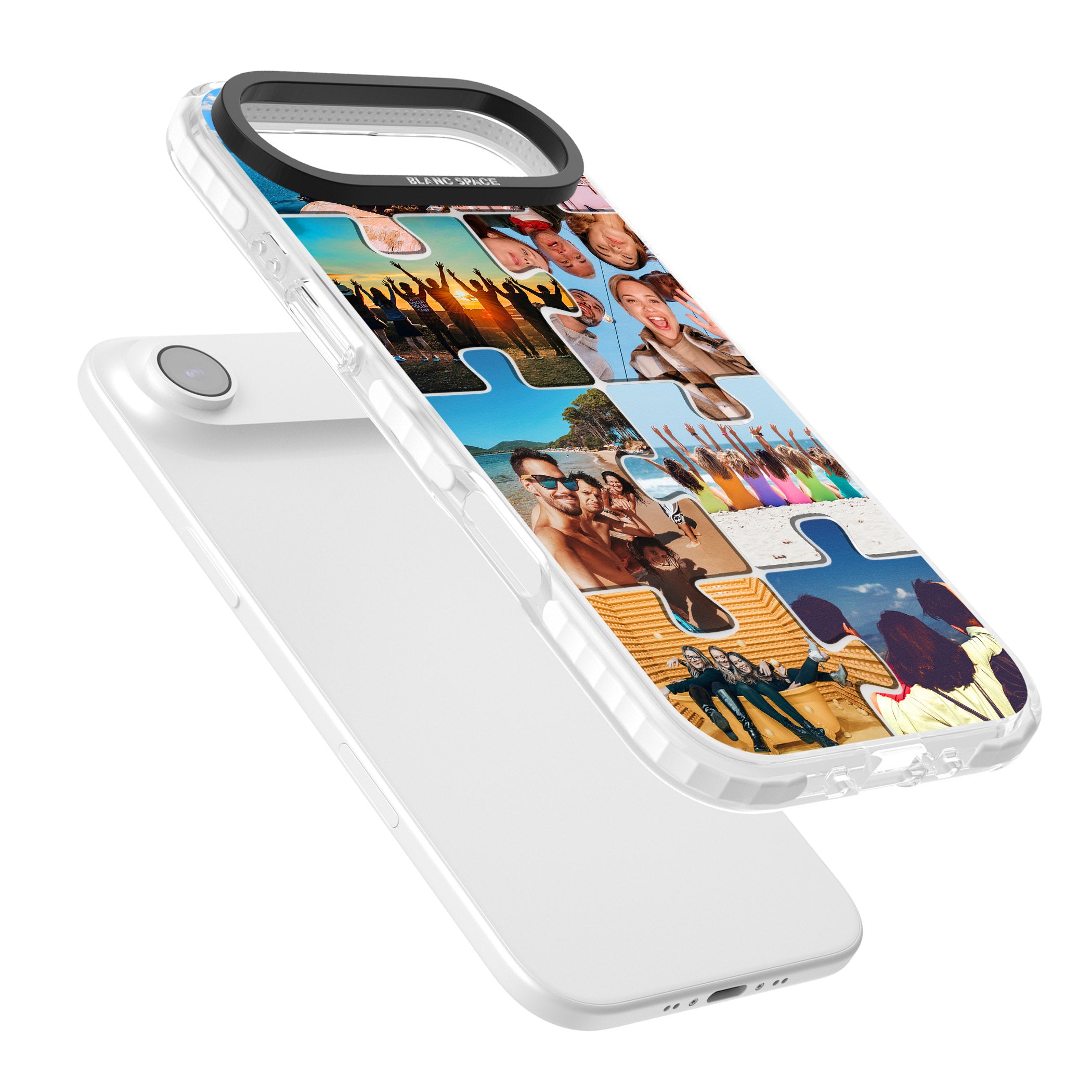 Personalised Jigsaw Photo Grid iPhone 17 Air Impact Clear Phone Case Colours