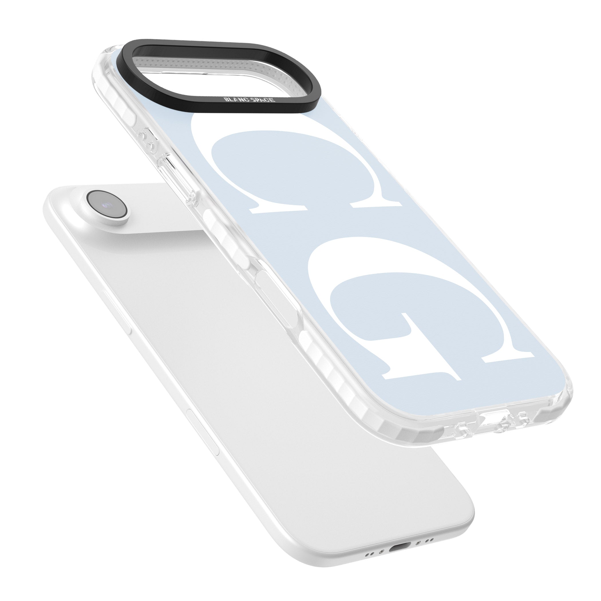 Personalised White & Blue Green Letters iPhone 17 Air Impact Clear Phone Case Colours