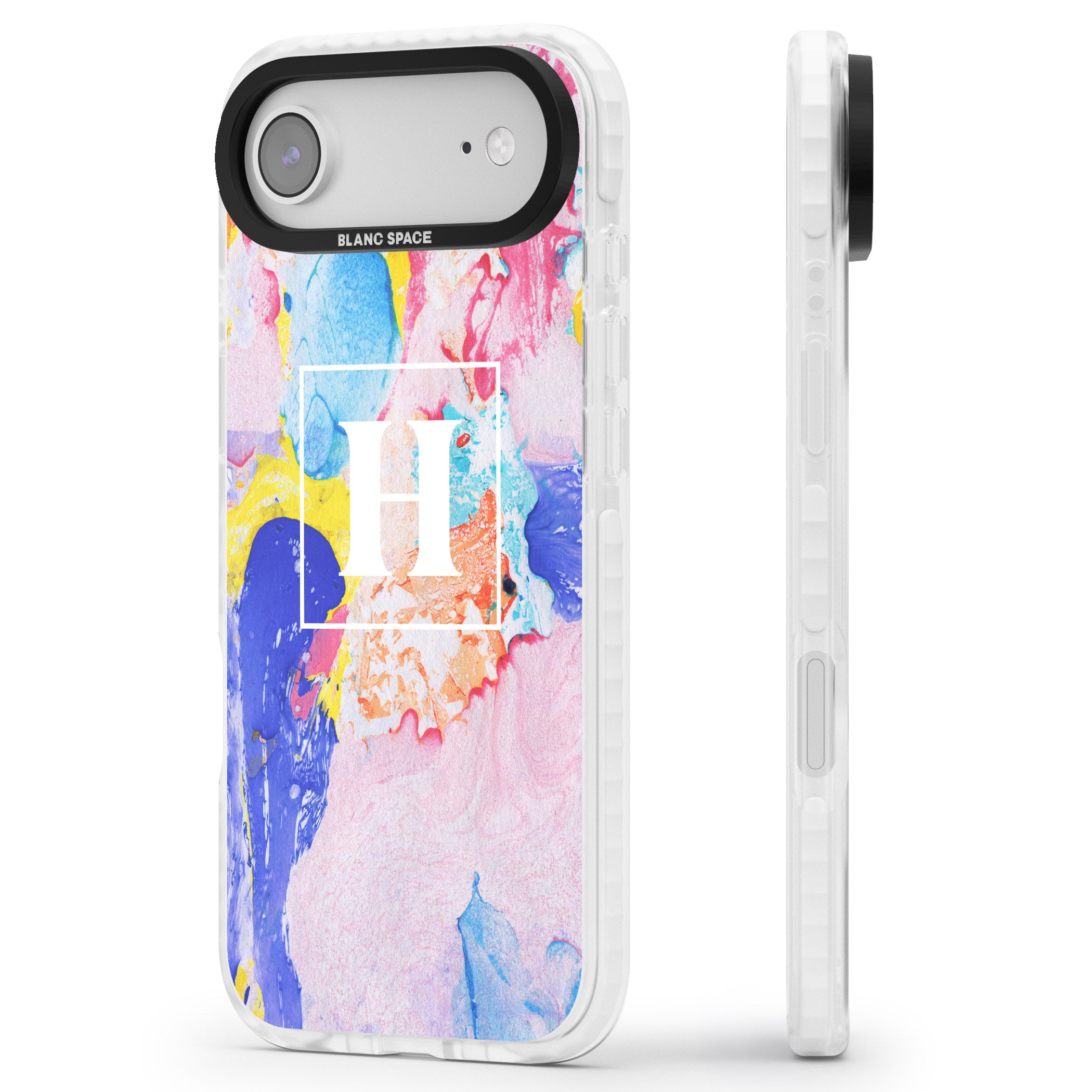 Personalised Pastel Marble Mix iPhone 17 Air Impact Clear Phone Case Side Profile