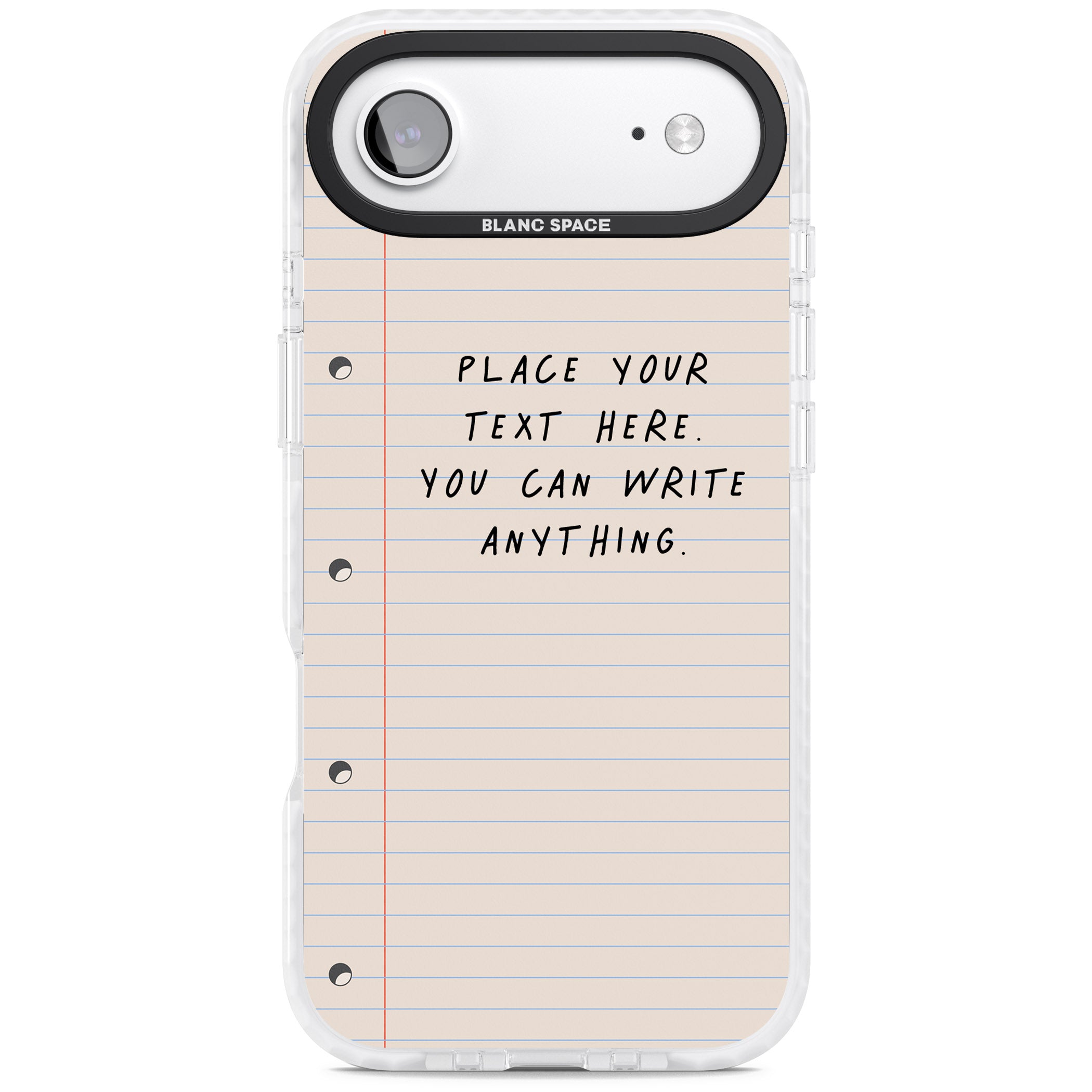 Personalised Lined Paper iPhone 17 Air Impact Clear Phone Case