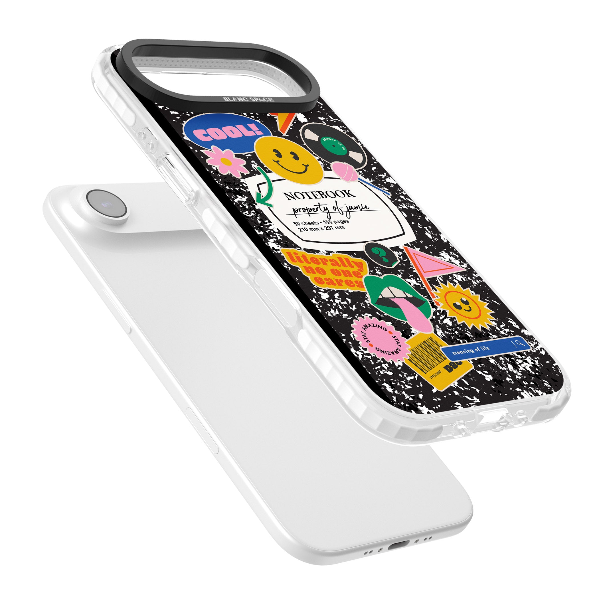 Personalised Quirky Notebook iPhone 17 Air Impact Clear Phone Case Colours