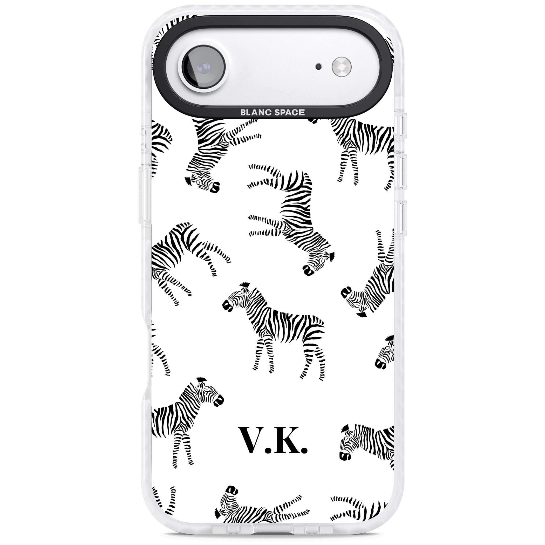 Personalised Zebra Pattern iPhone 17 Air Impact Clear Phone Case