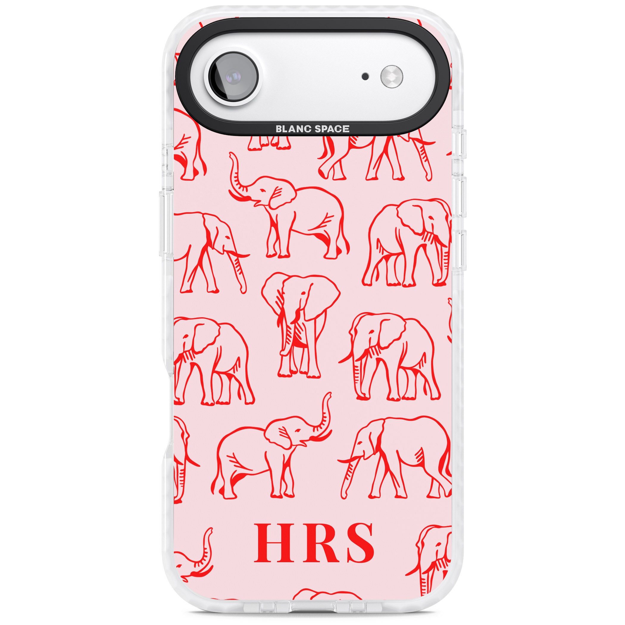 Personalised Red Elephant Outline iPhone 17 Air Impact Clear Phone Case