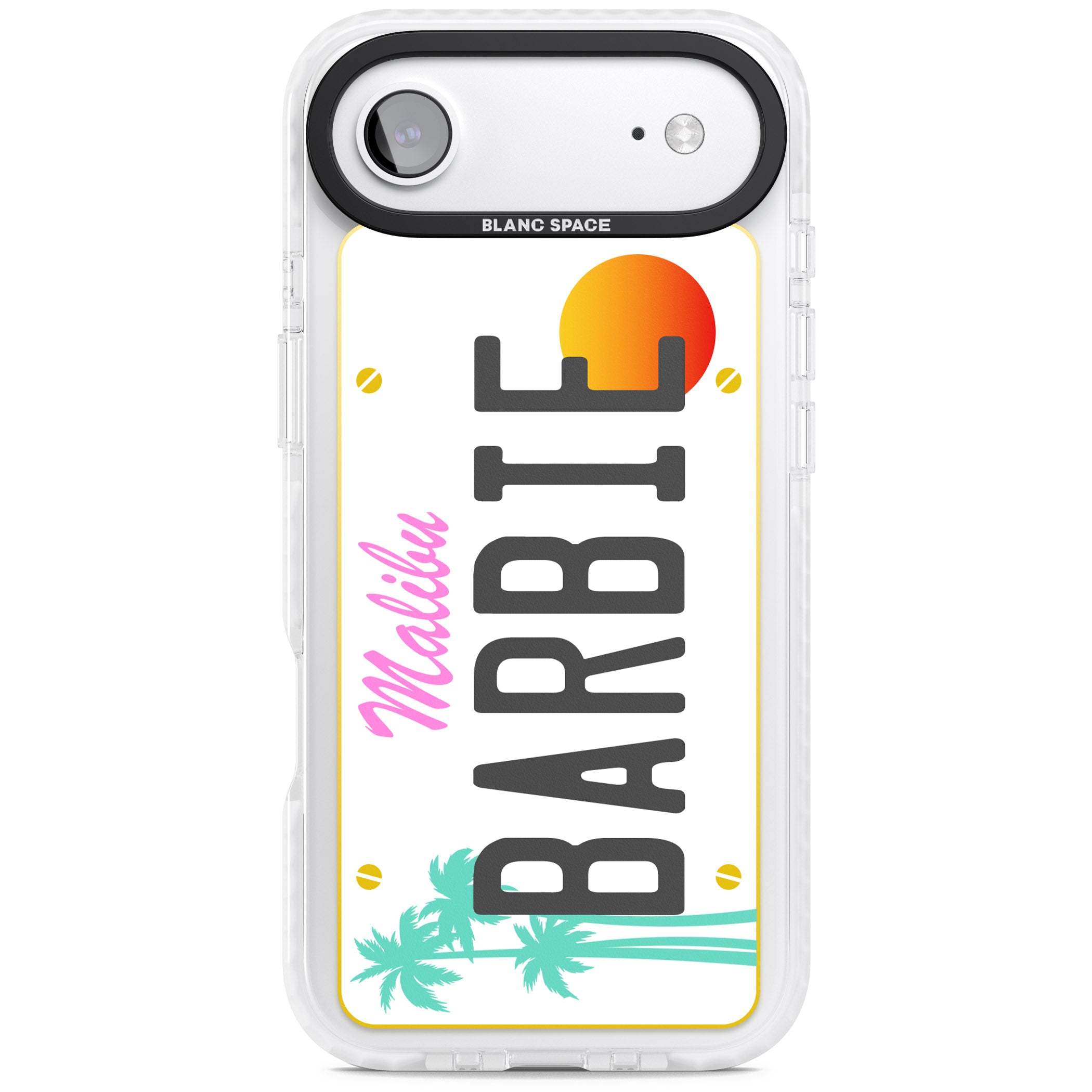 Personalised Malibu License Plate iPhone 17 Air Impact Clear Phone Case