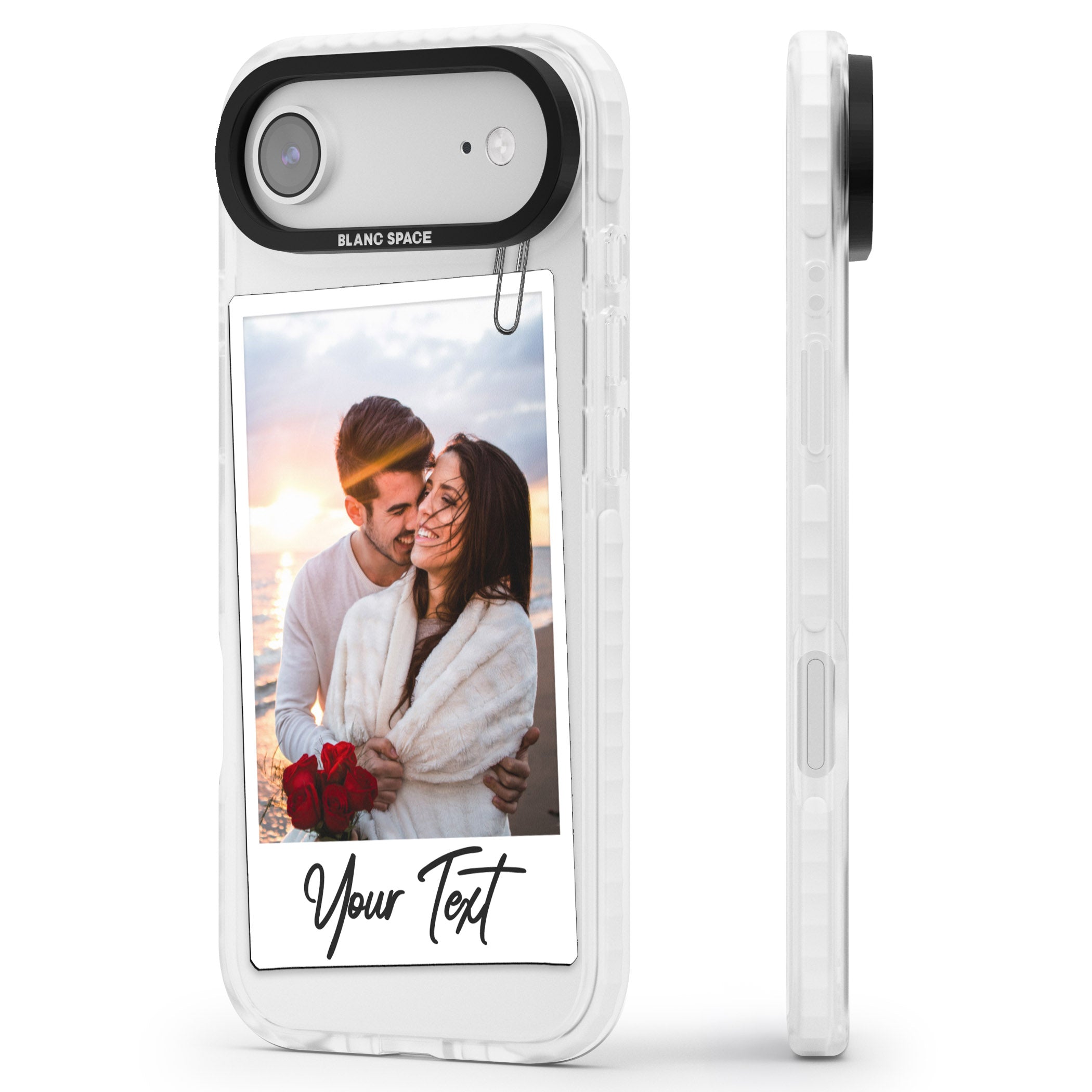Personalised Instant Camera Photo iPhone 17 Air Impact Clear Phone Case Side Profile
