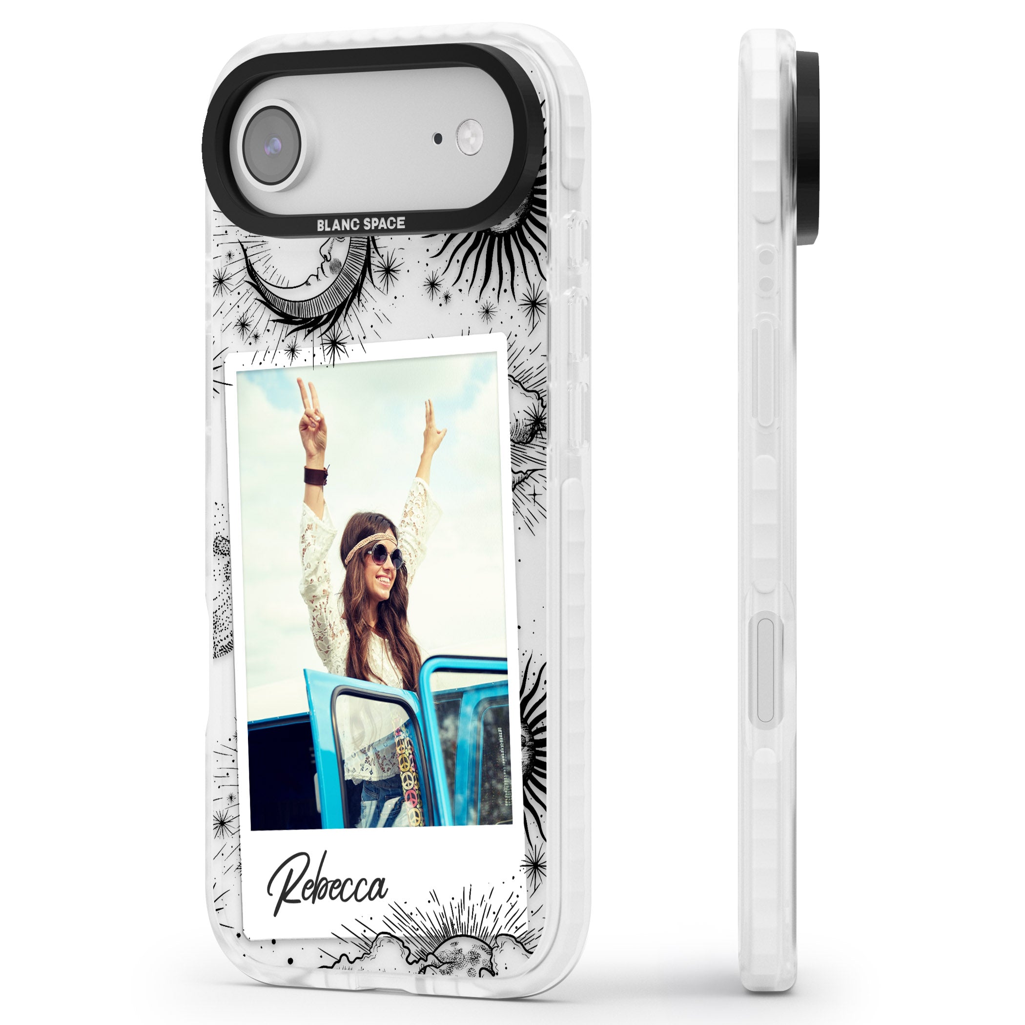 Personalised Astrology Instant Photo iPhone 17 Air Impact Clear Phone Case Side Profile