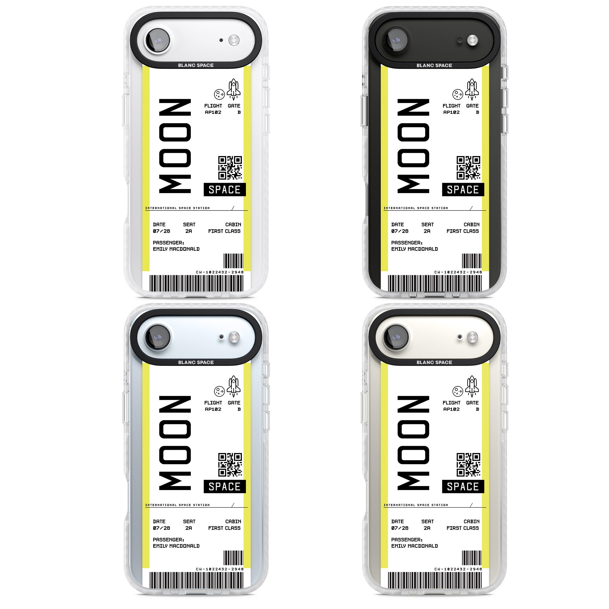 Personalised Moon Travel Ticket iPhone 17 Air Impact Clear Phone Case APT Impact Protection