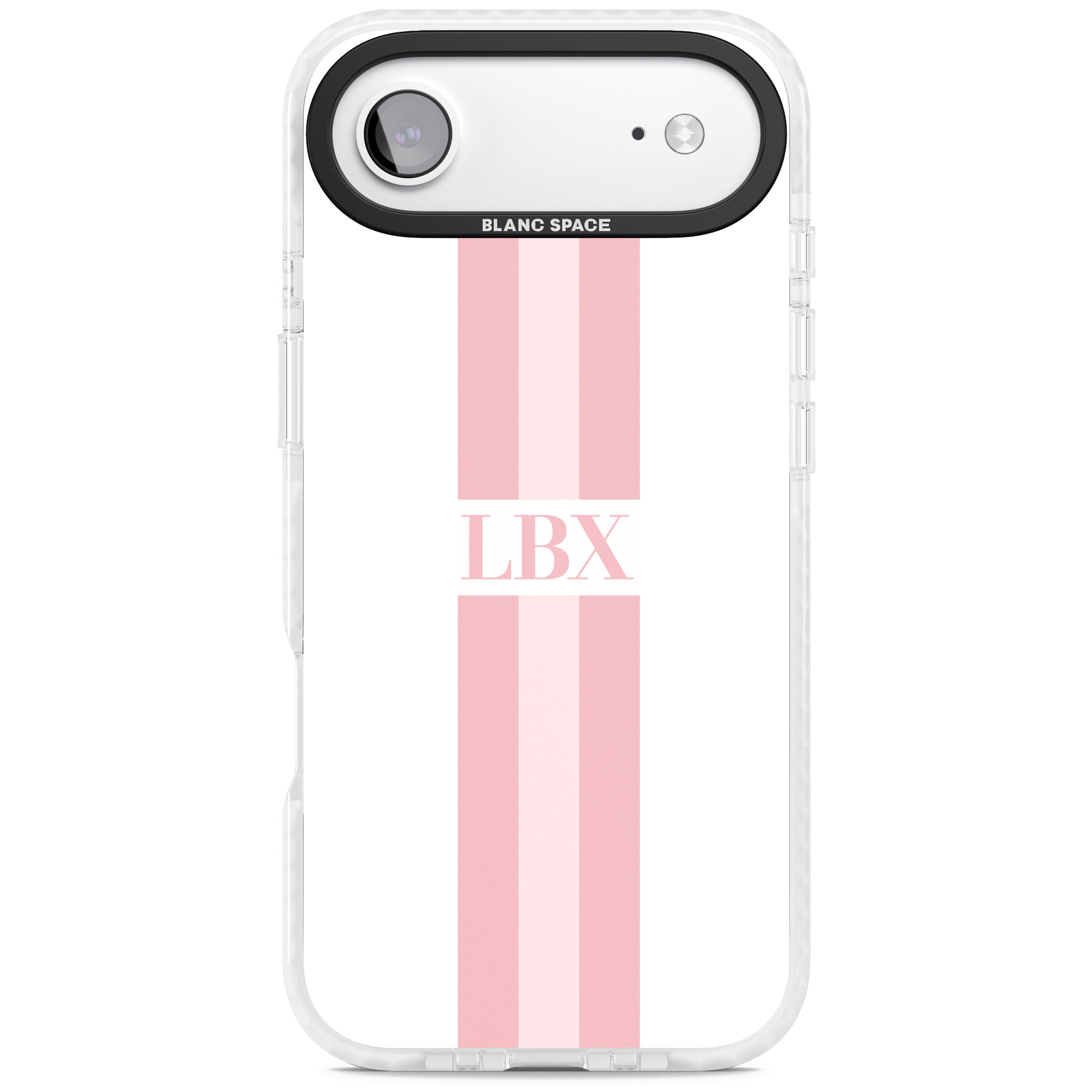 Personalised Minimal Pink Stripe iPhone 17 Air Impact Clear Phone Case