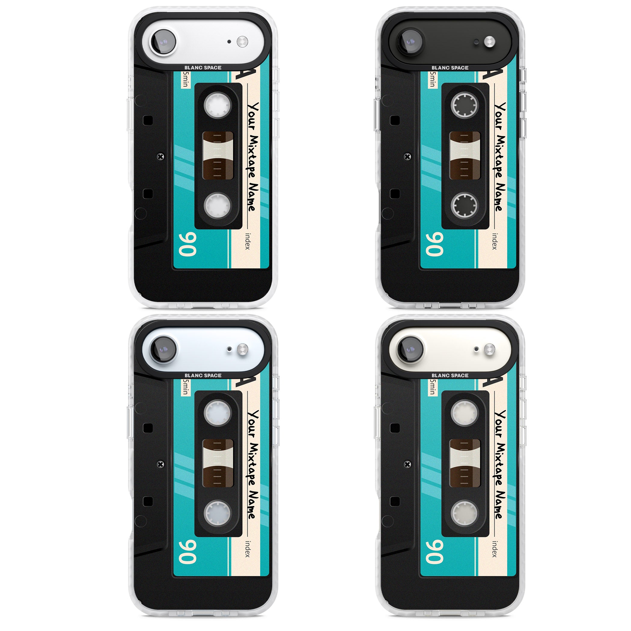 Personalised Retro Mixtape Dark iPhone 17 Air Impact Clear Phone Case APT Impact Protection