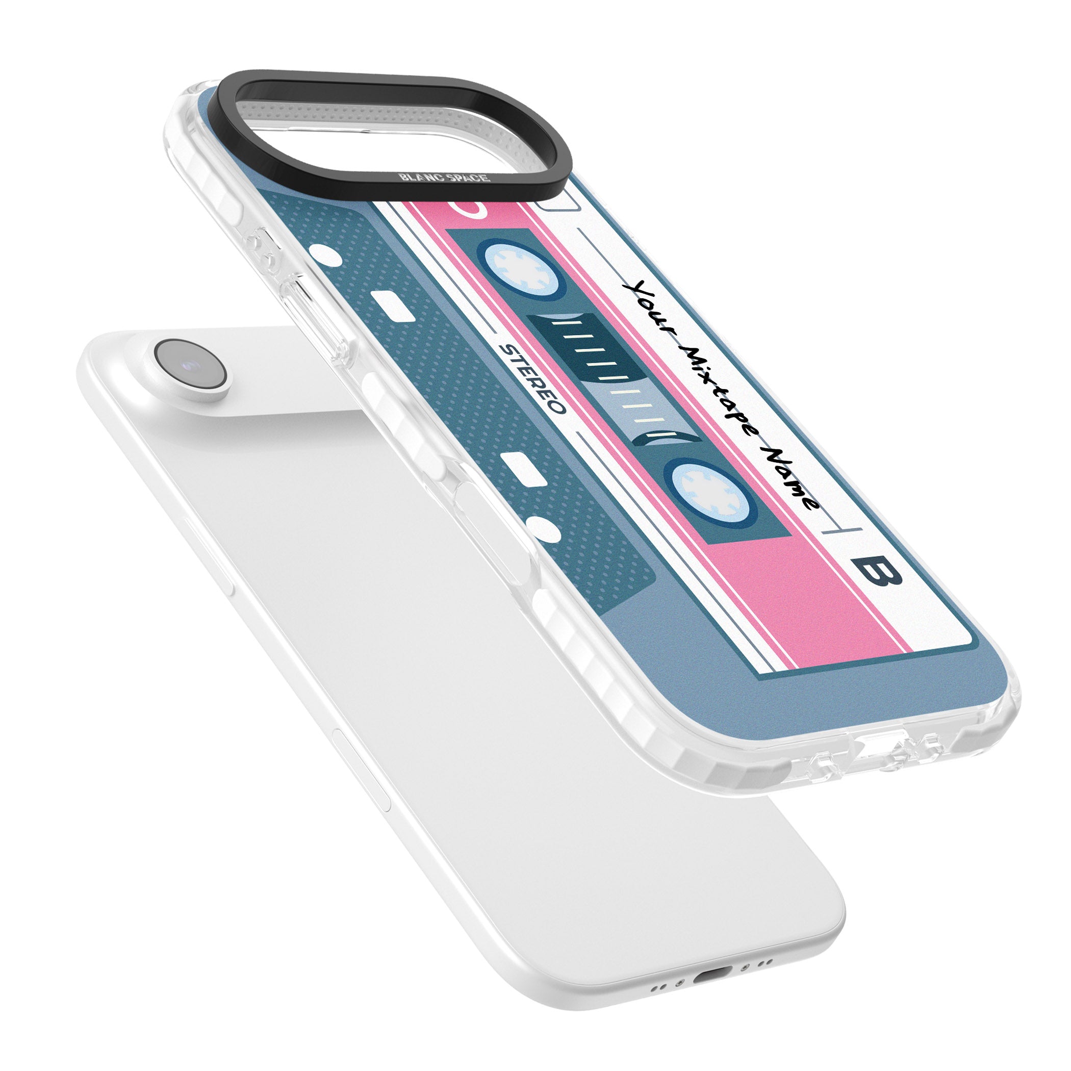 Personalised Retro Cassette Mixtape iPhone 17 Air Impact Clear Phone Case Colours