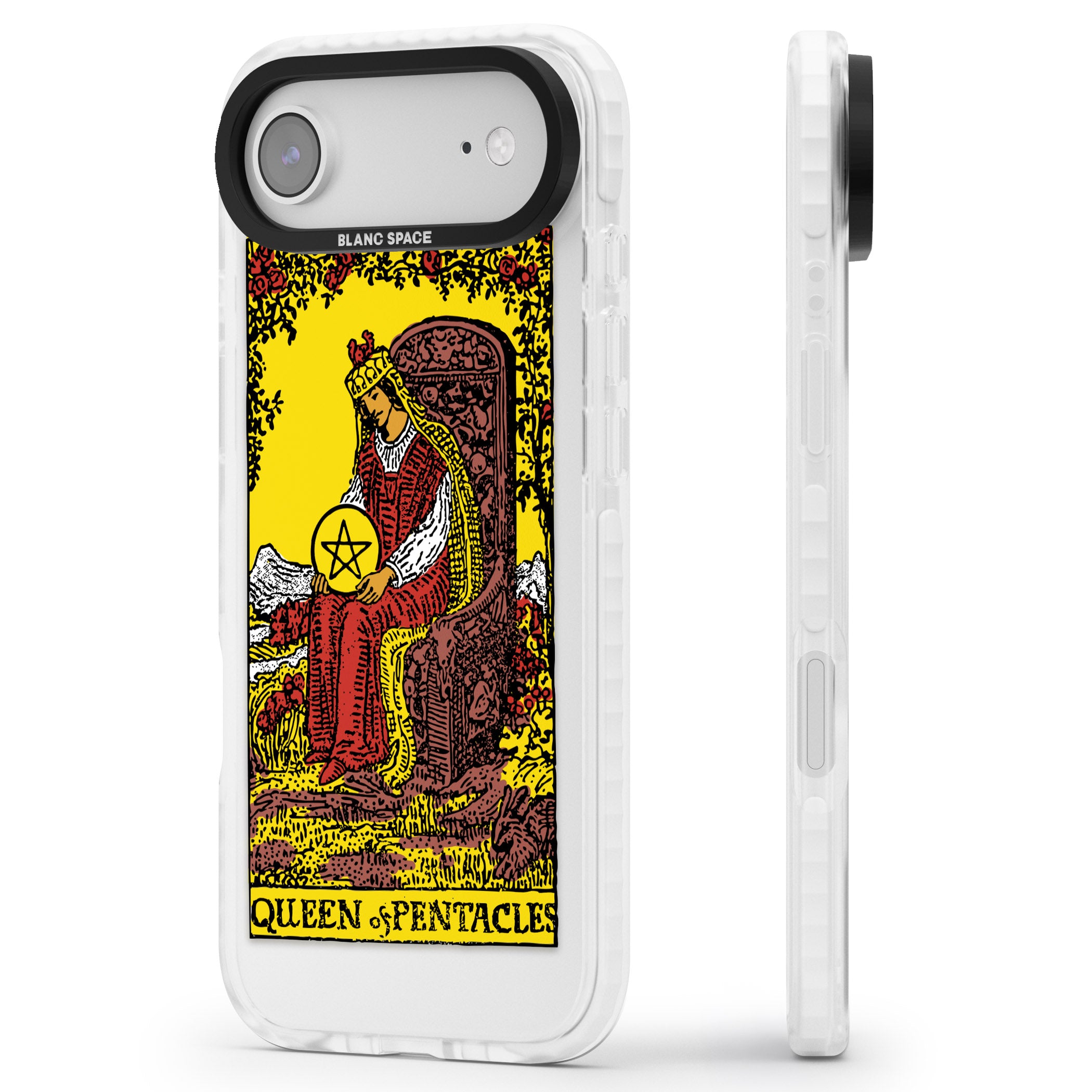 Personalised Queen Of Pentacles Tarot Card (Color) iPhone 17 Air Impact Clear Phone Case Side Profile