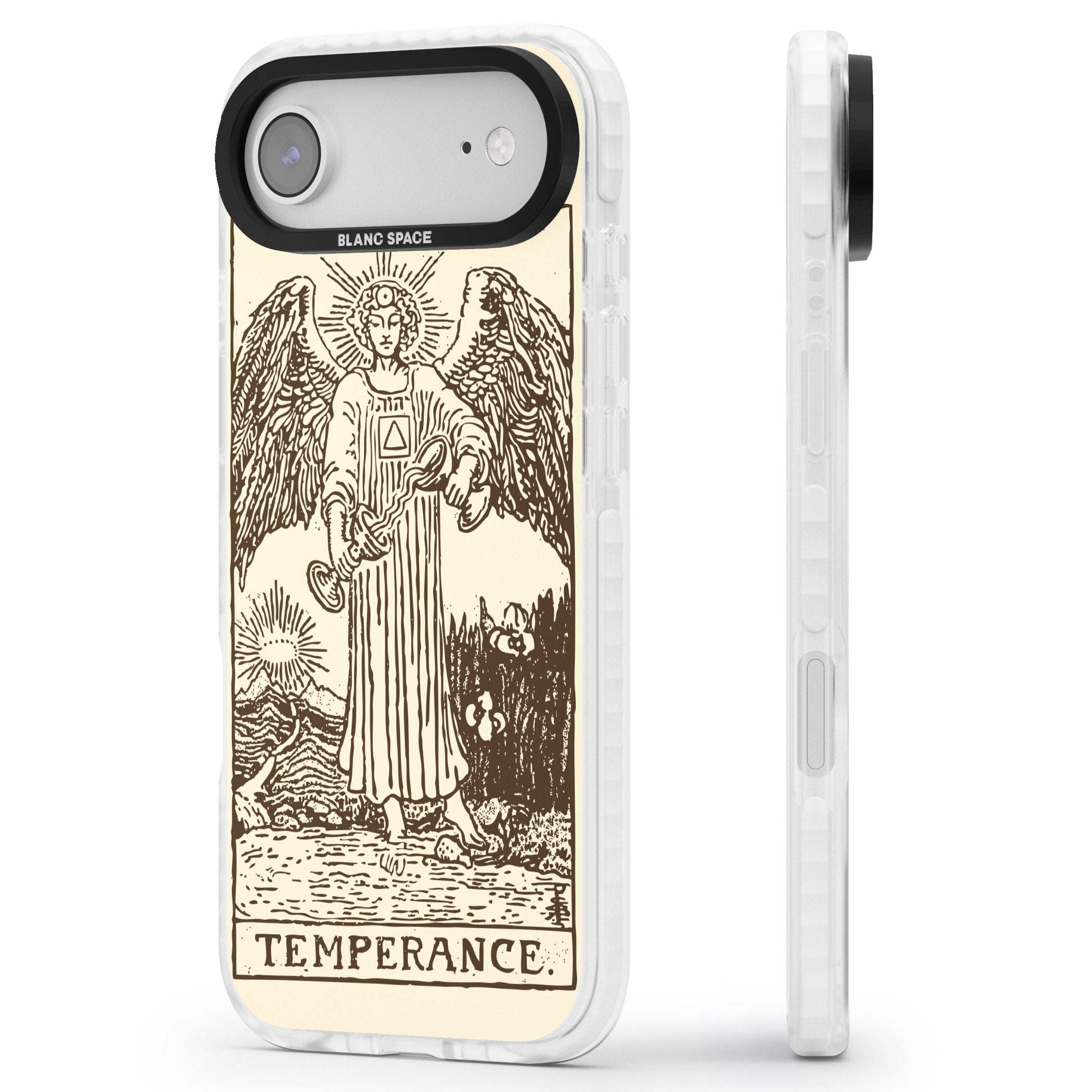Personalised Temperance Tarot Card (Cream) iPhone 17 Air Impact Clear Phone Case Side Profile
