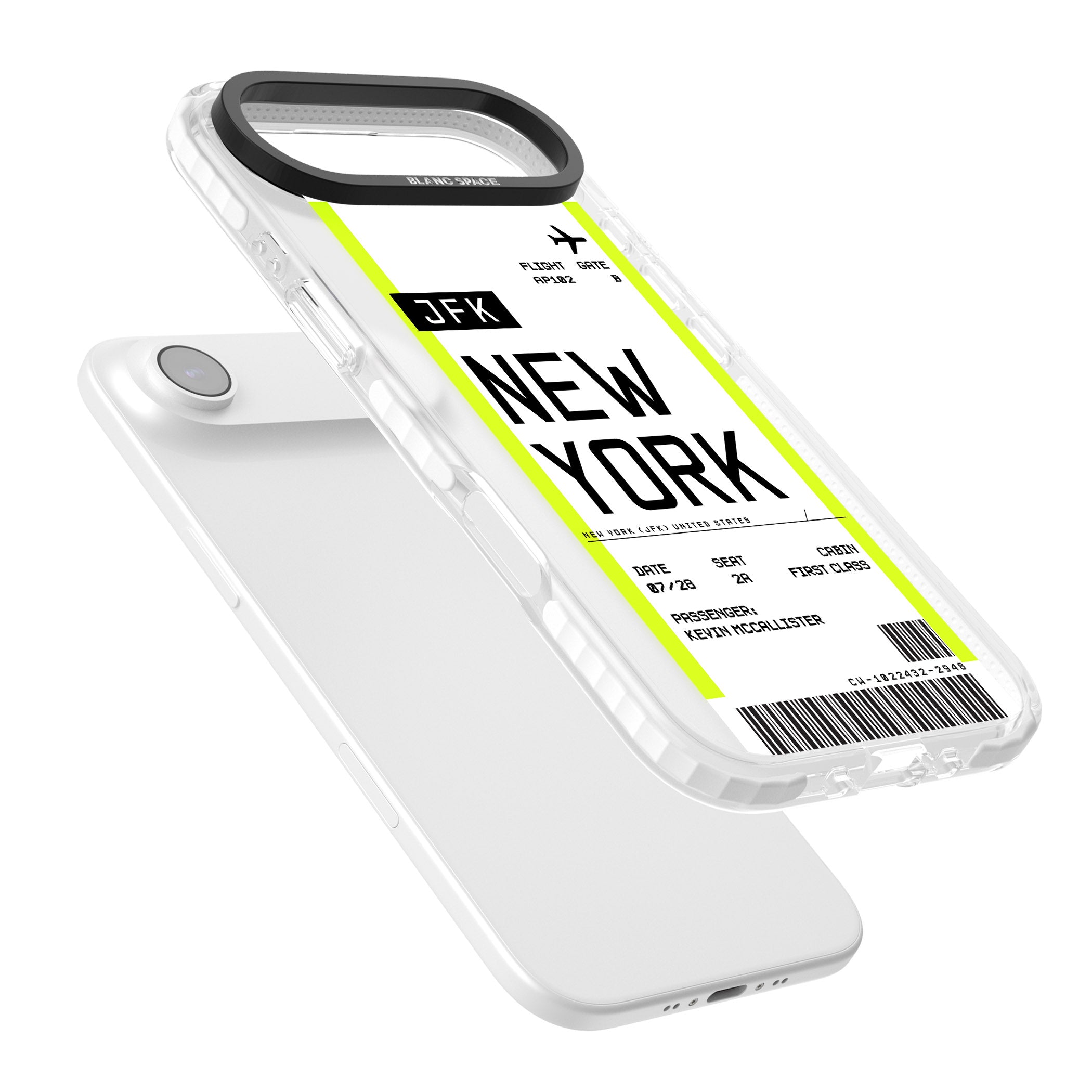 Personalised New York Boarding Pass iPhone 17 Air Impact Clear Phone Case Colours