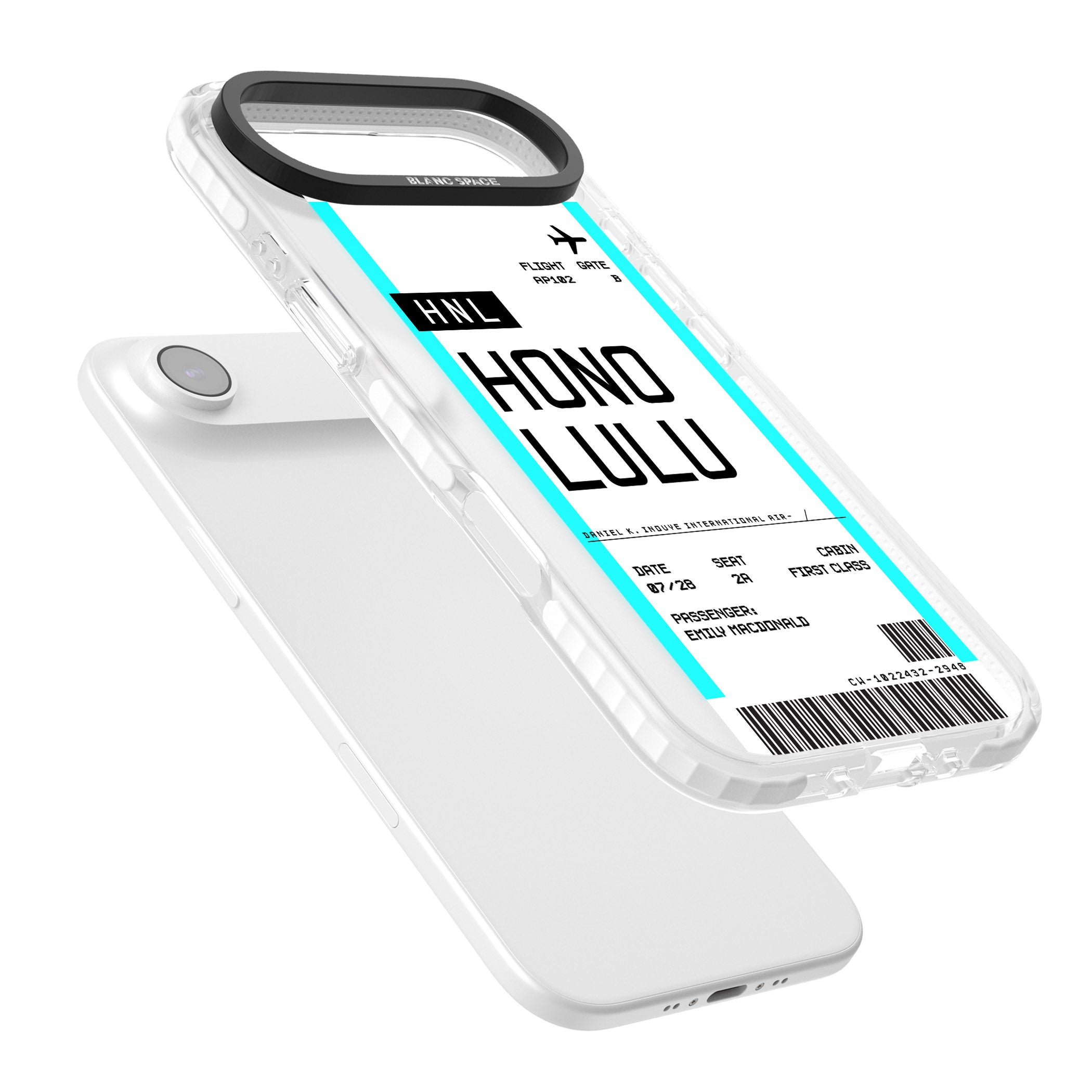 Personalised Honolulu Boarding Pass iPhone 17 Air Impact Clear Phone Case Colours
