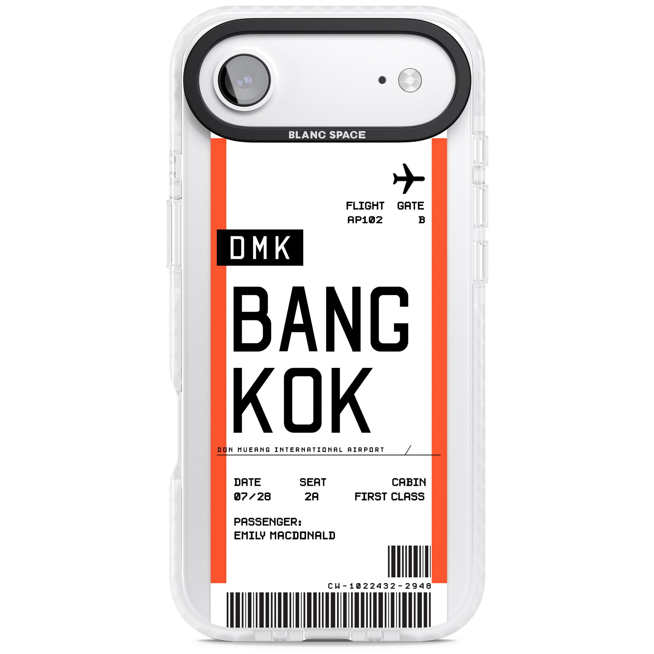 Personalised Bangkok Boarding Pass iPhone 17 Air Impact Clear Phone Case